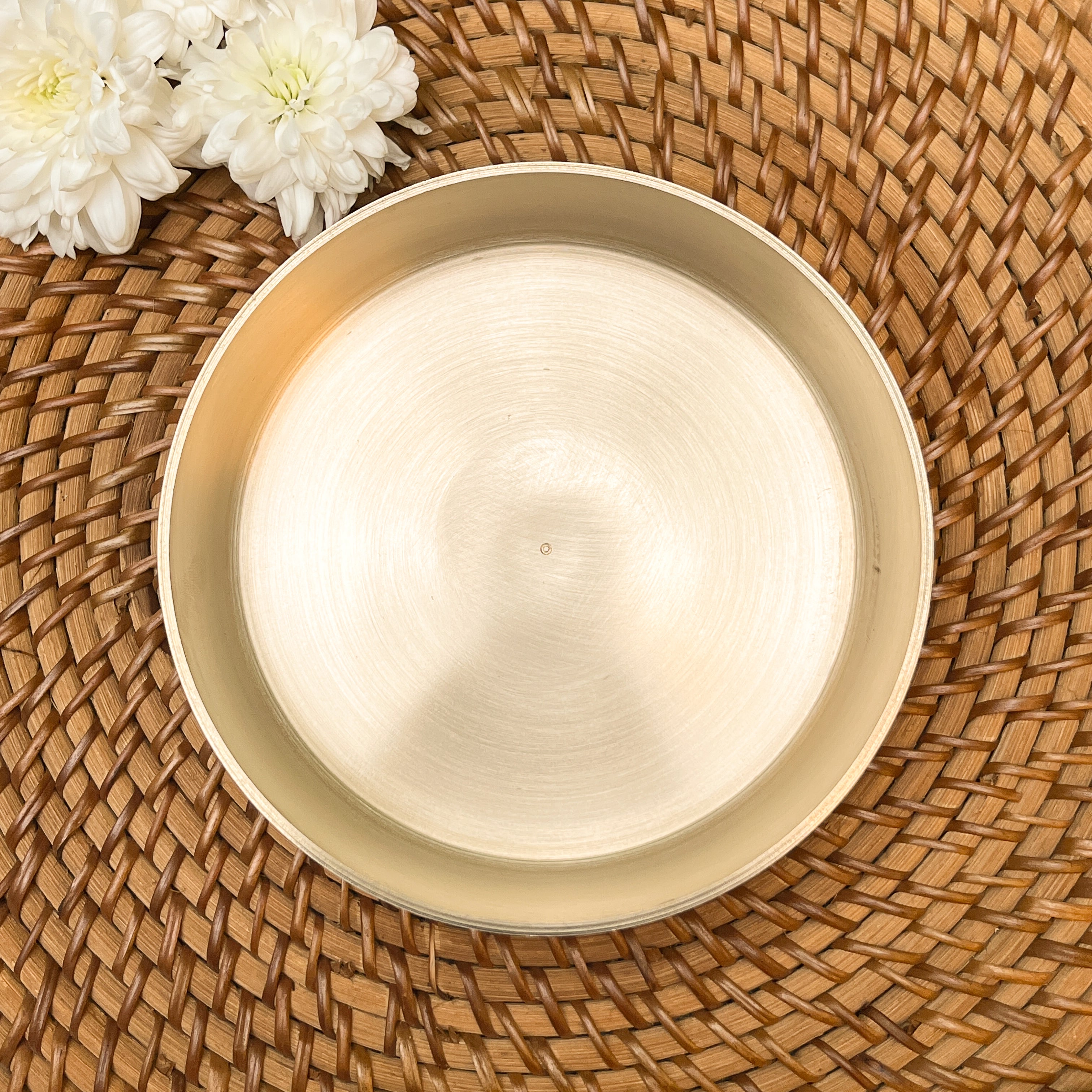 Ambi 100% Pure Lead-Free Kansa Small Plate — 5 Inch Dahiwada, Dessert & Puja Plate