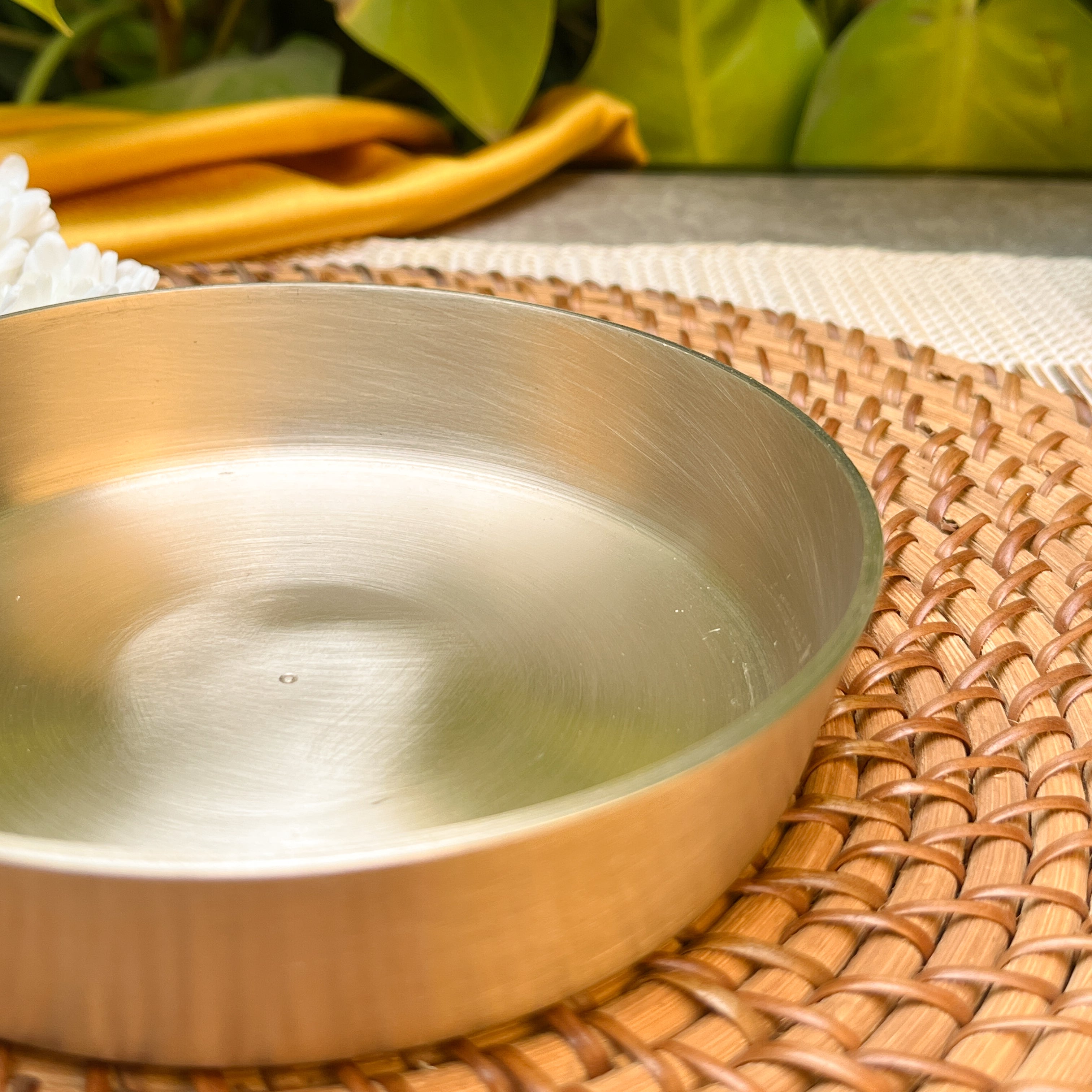 Ambi 100% Pure Lead-Free Kansa Small Plate — 5 Inch Dahiwada, Dessert & Puja Plate