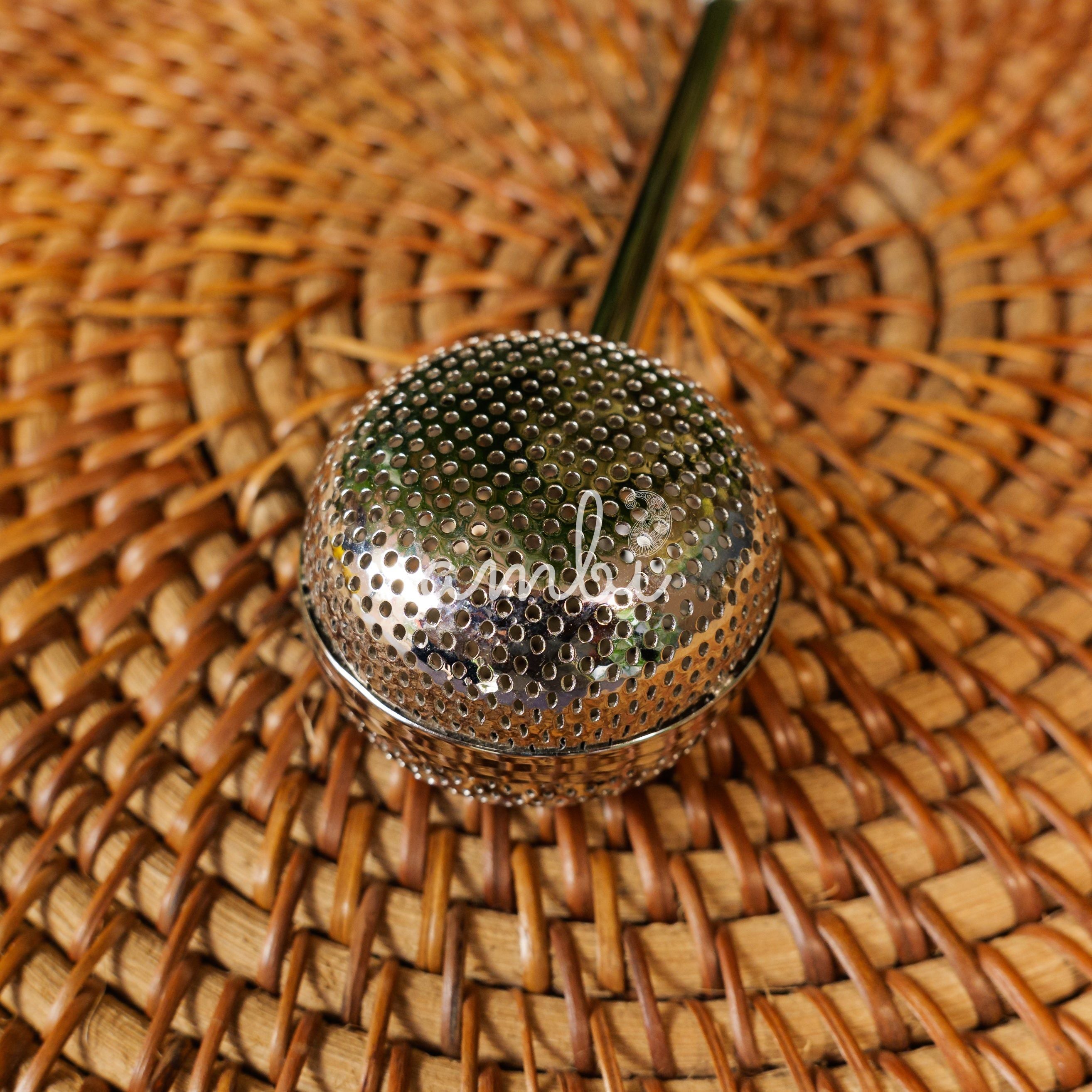 Pure Brass Bliss Tea Infuser with Slide Mechanism - SILVER