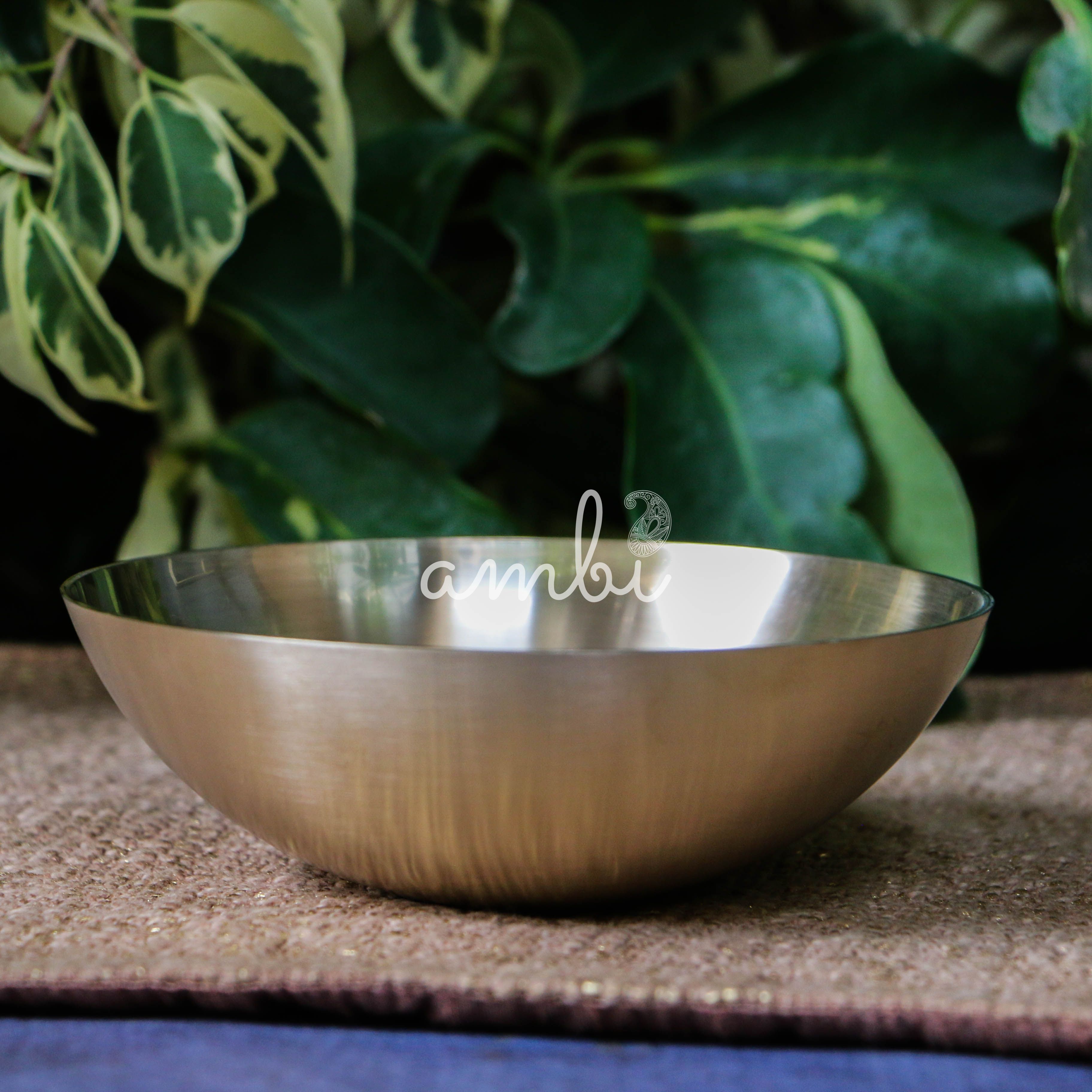 Elegant Heritage Pure 100% Lead Free Kansa Khichdi Set with Spoon 450 ml - 5.5 Inches Khichdi Set Bowl