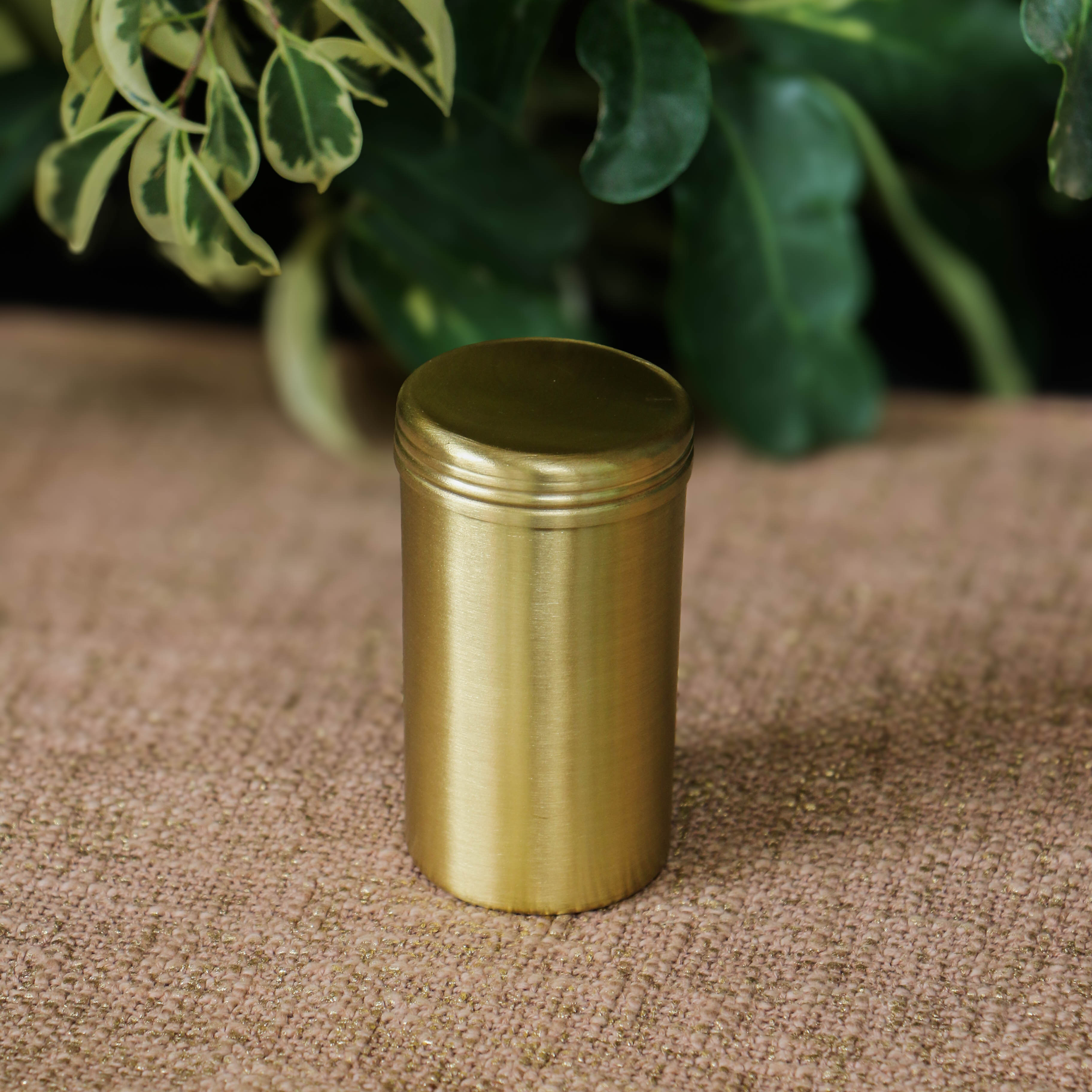 Pure Brass Storage Nut / Spice / Trinket Box Elegant Simple Plain Elegant Top Lid - 4 Inches