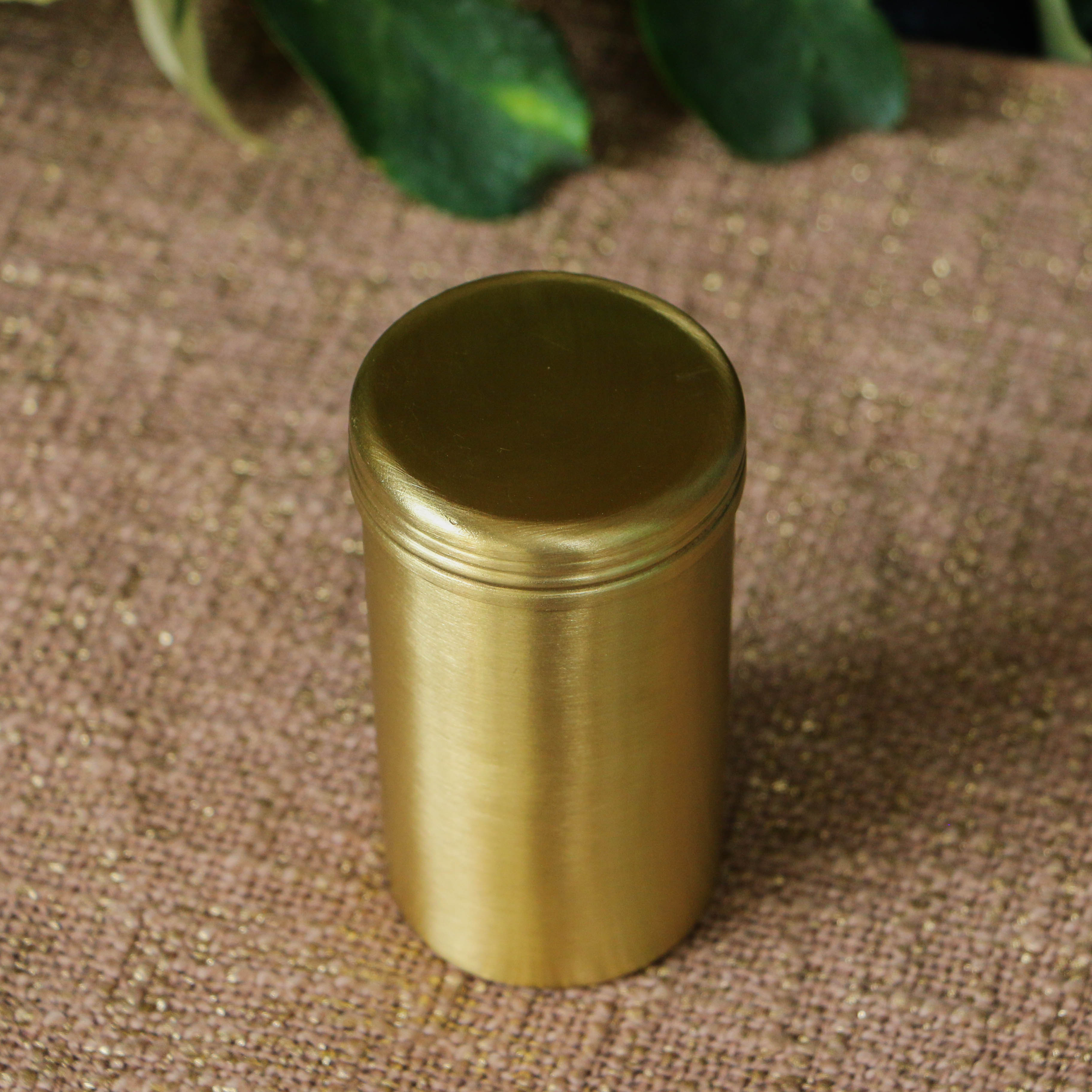 Pure Brass Storage Nut / Spice / Trinket Box Elegant Simple Plain Elegant Top Lid - 4 Inches