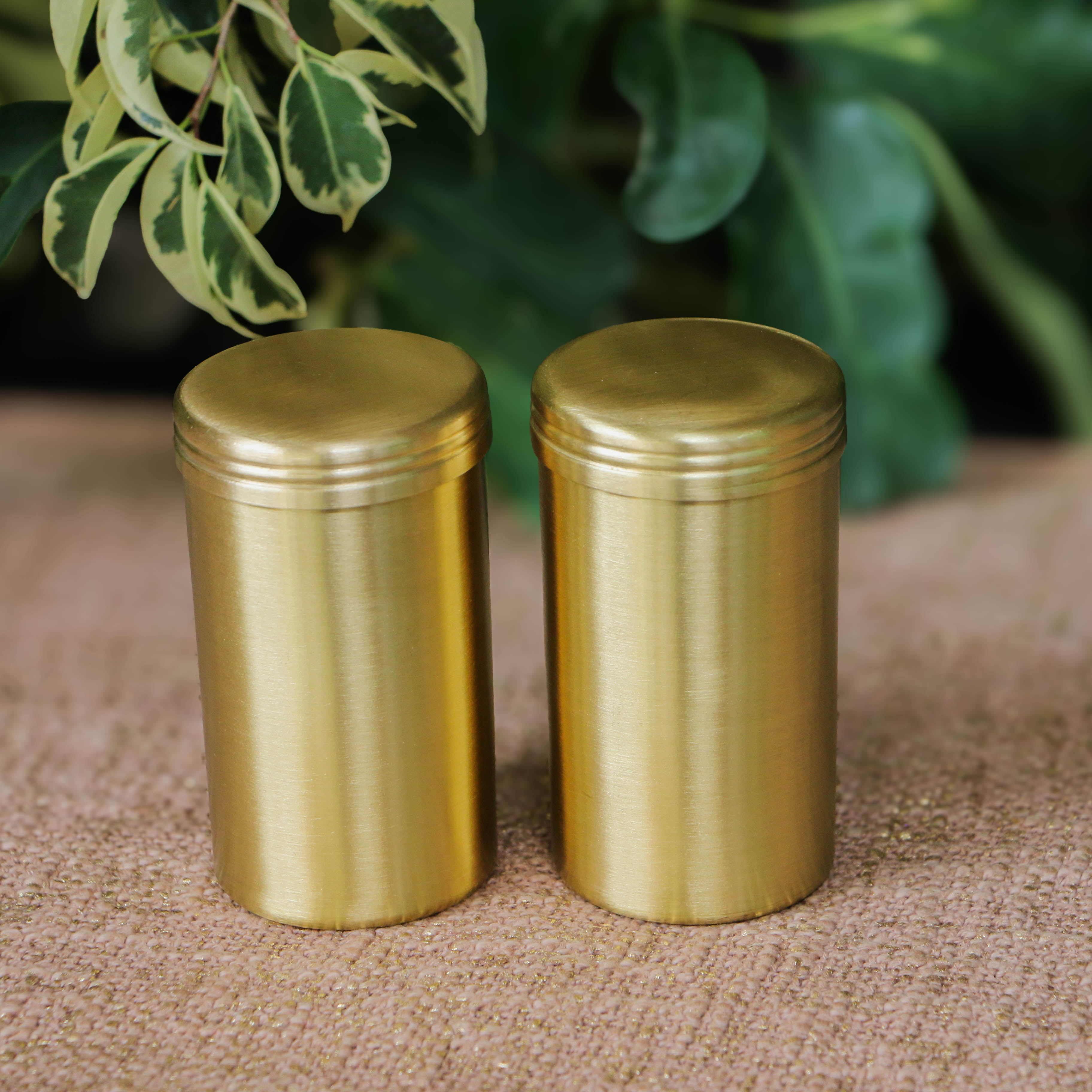 Pure Brass Storage Nut / Spice / Trinket Box Elegant Simple Plain Elegant Top Lid - 4 Inches
