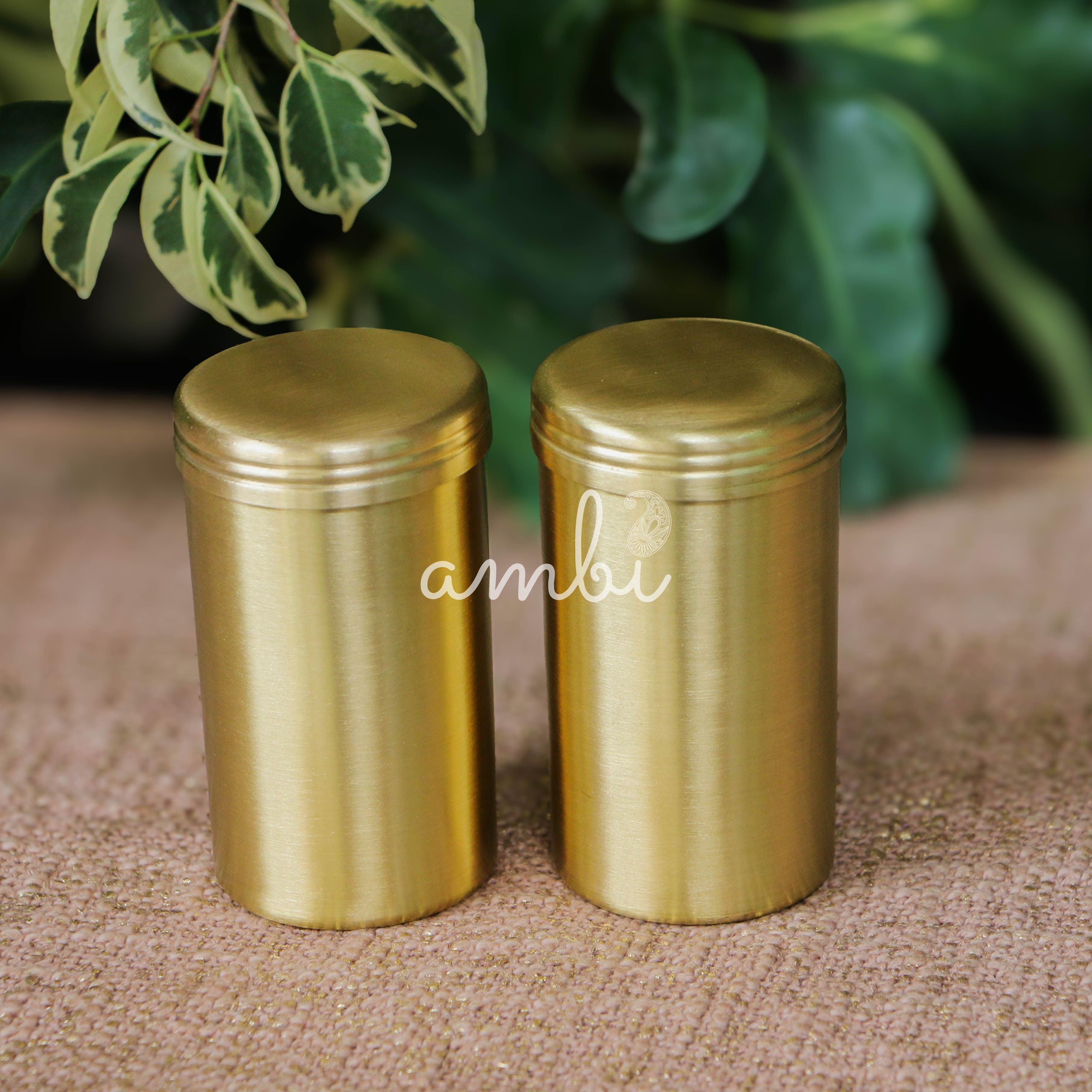 Pure Brass Storage Nut / Spice / Trinket Box Elegant Simple Plain Elegant Top Lid - 4 Inches