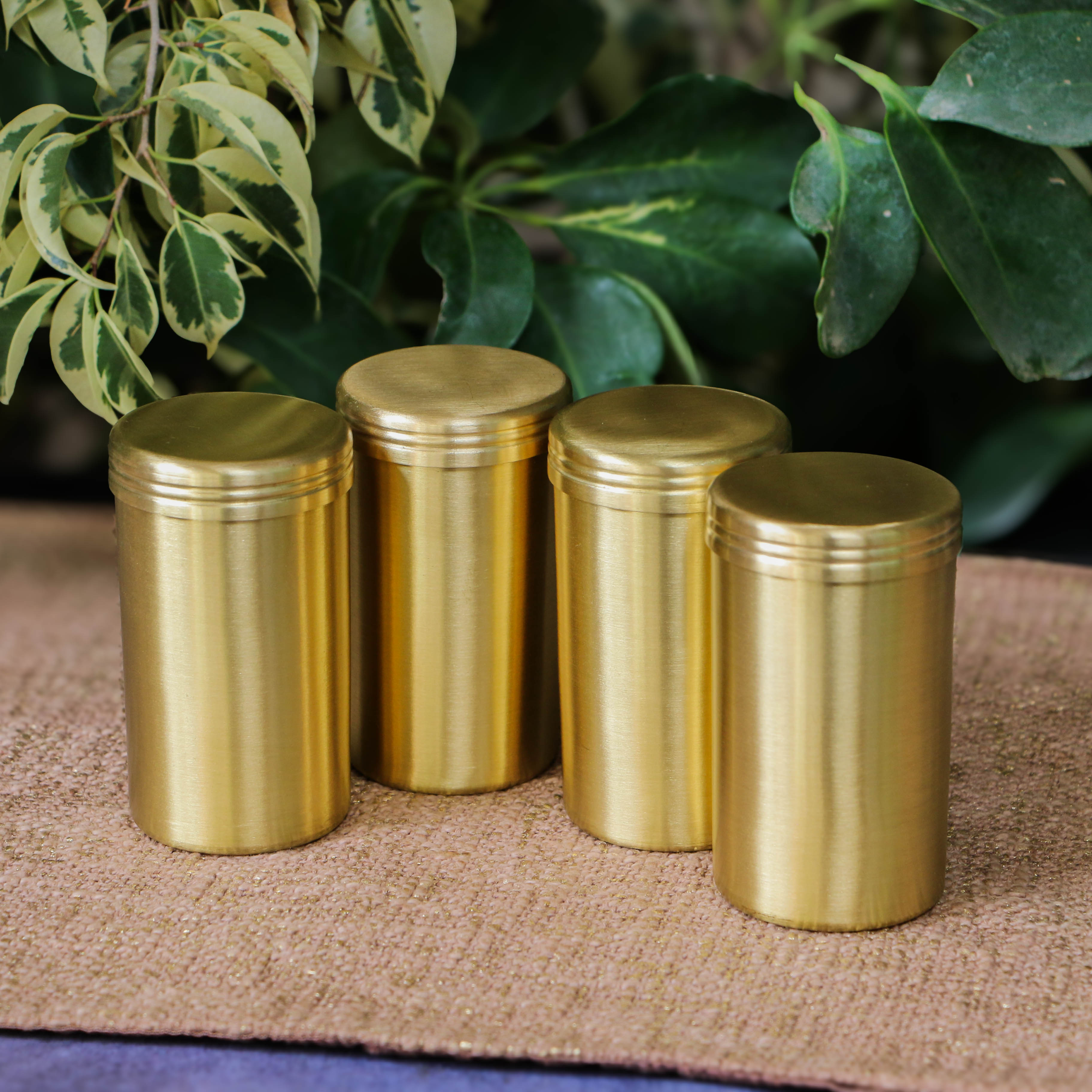 Pure Brass Storage Nut / Spice / Trinket Box Elegant Simple Plain Elegant Top Lid - 4 Inches