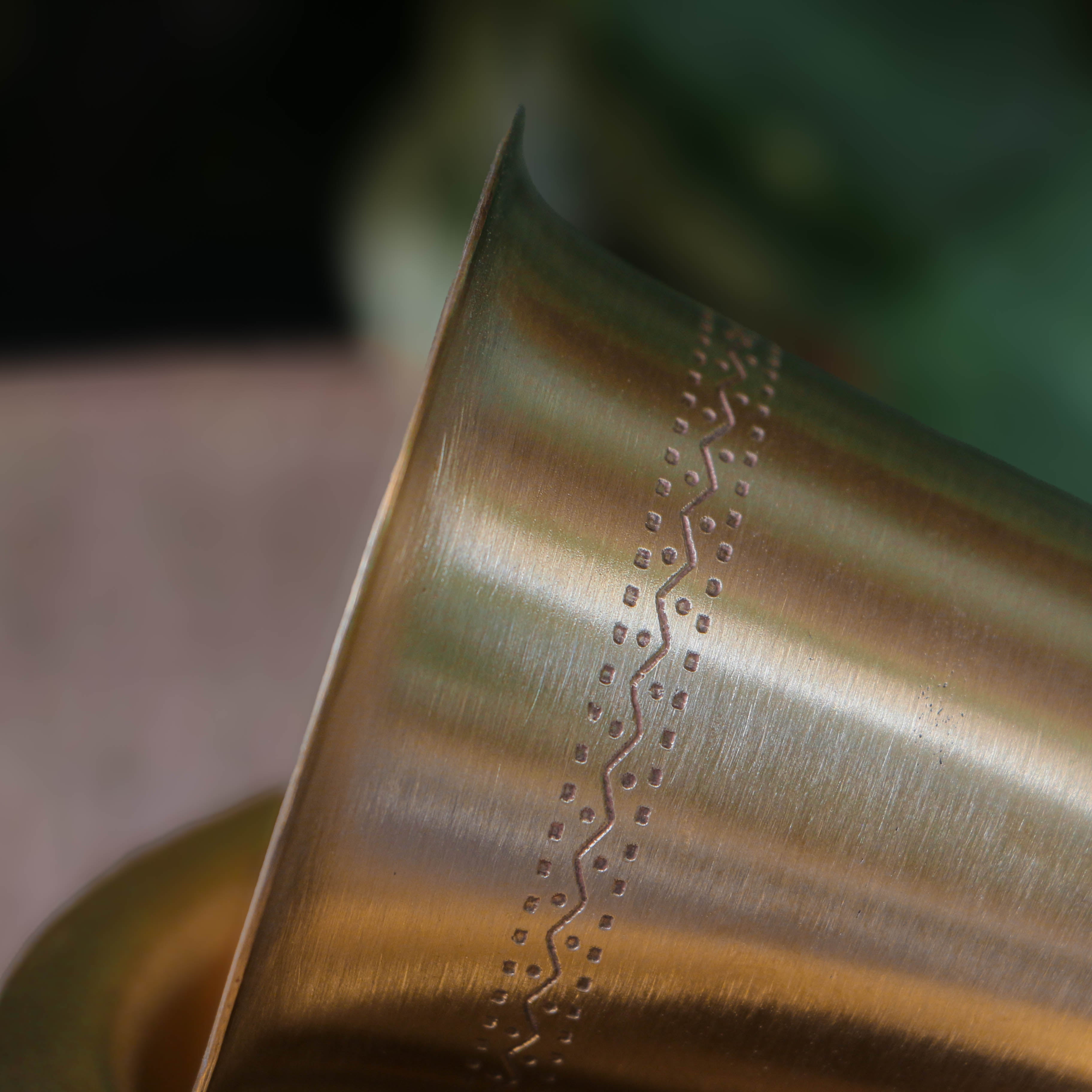 Elegant Pure Brass Coffee Dabara Cup Set - Finely Etched - Matt Finish - 120 ML - Heavy Grade