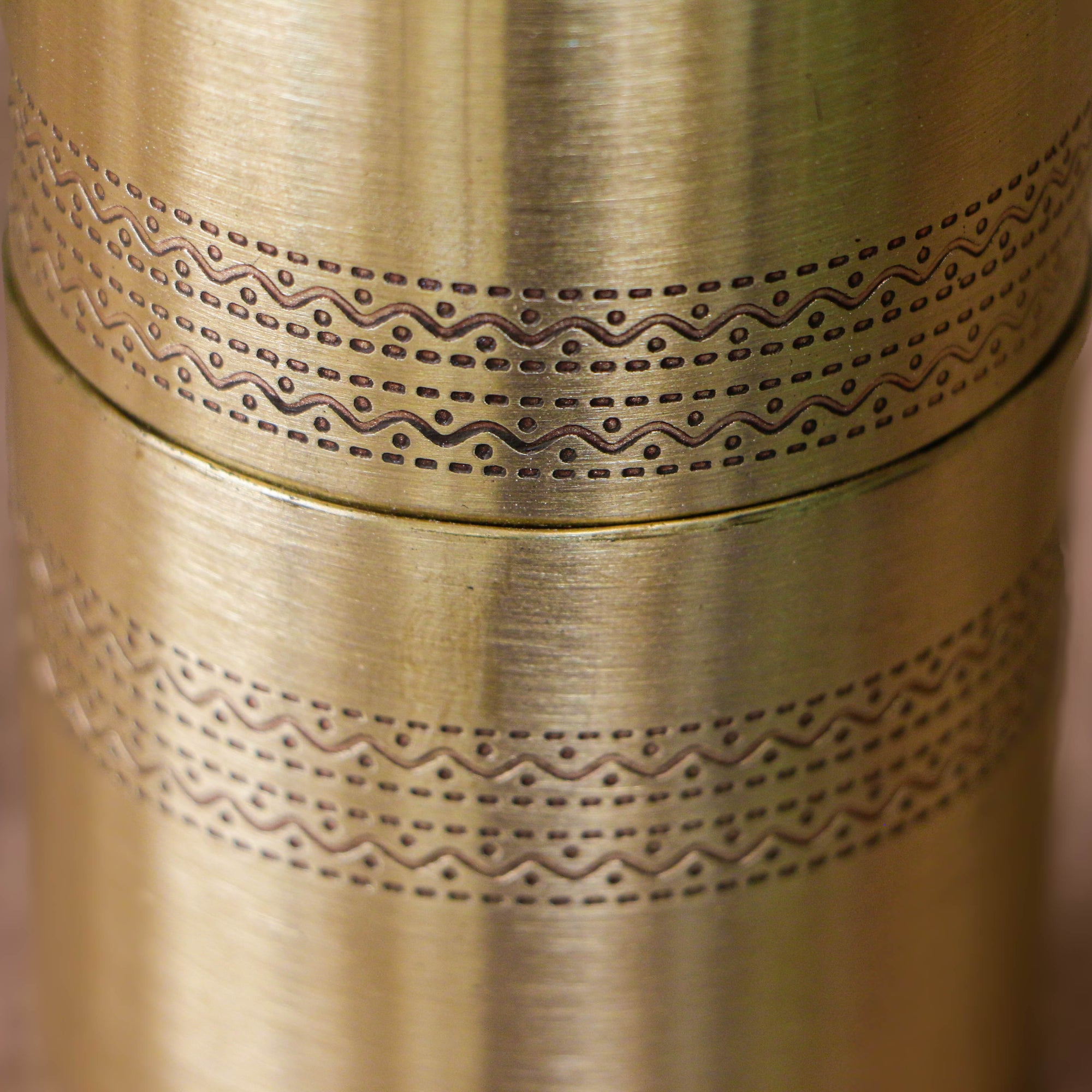100% Pure Brass Coffee Filter - Matt Finish - Fine Etching Design - Medium for 4-5 Cups Coffee