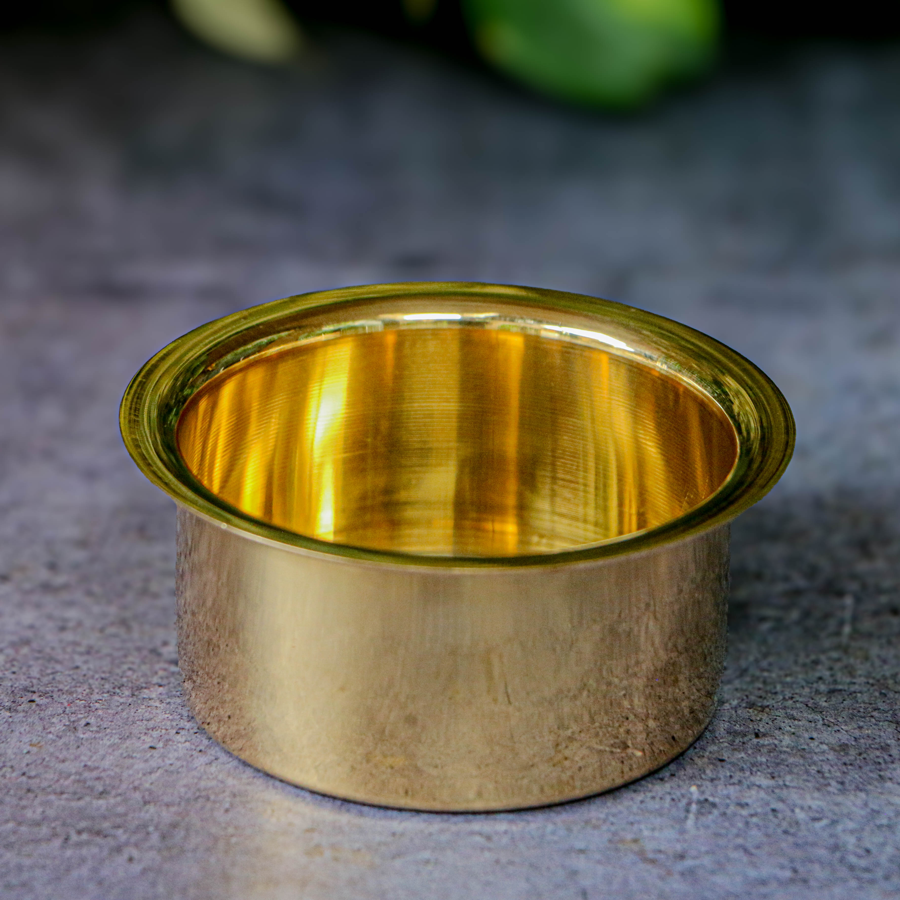 Pure Brass Filter Coffee Dabara Cup Set — Plain Gloss Finish | 120 ML | Single Set