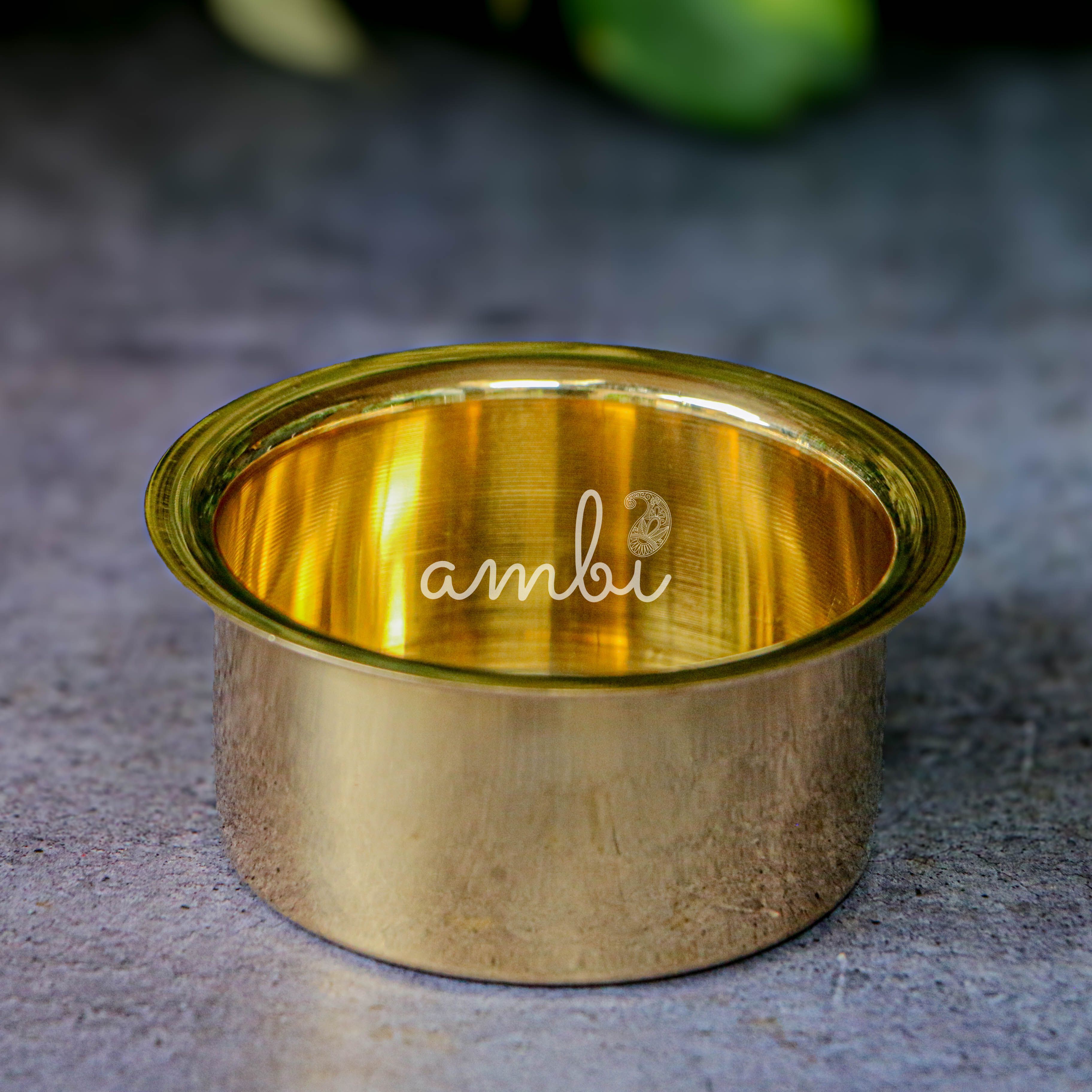 Brass Filter Coffee Dabara Cup Set Plain - Gloss Finish - 120 ML - Set of 1