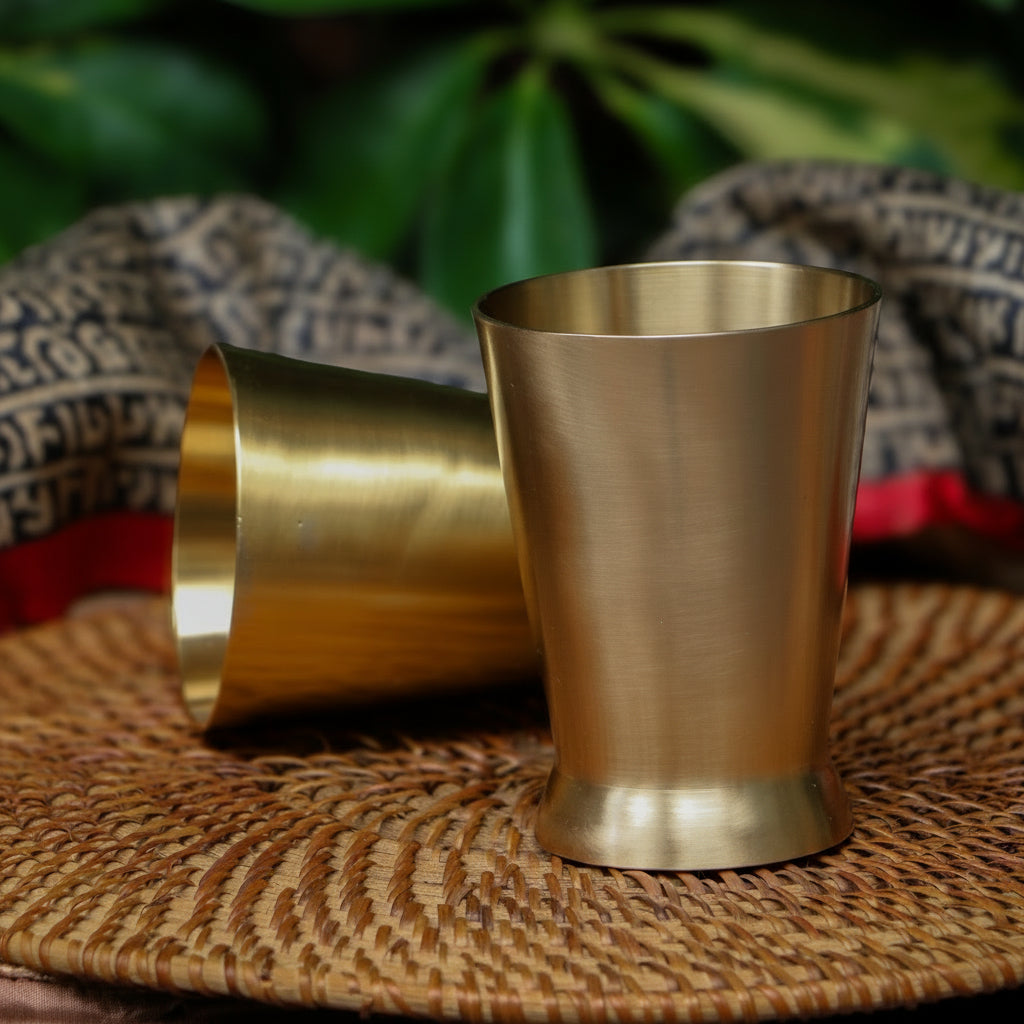 Ambi Pure Kansa Antique Drink Glass 250 ML – 100% Lead-Free Bronze Drinking Glass