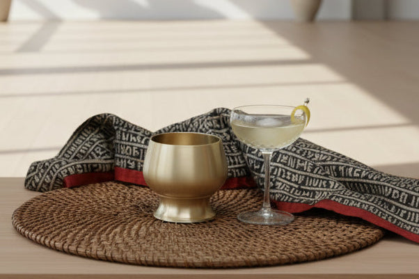 Ambi Brass Dessert / Ice Cream - Designer Goblet with Spoon