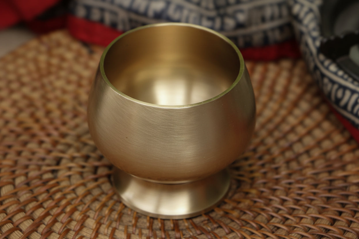 Ambi Brass Dessert / Ice Cream - Designer Goblet with Spoon