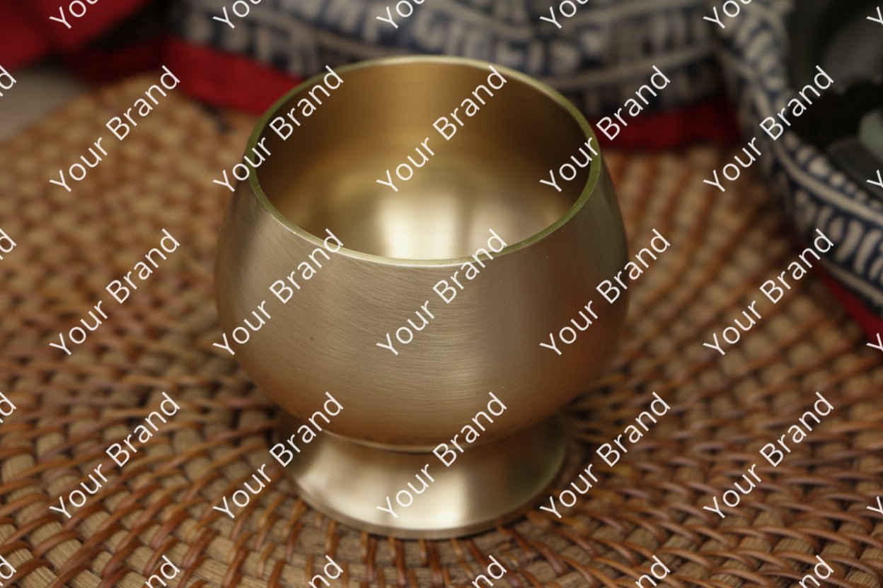 Ambi Brass Dessert / Ice Cream - Designer Goblet with Spoon