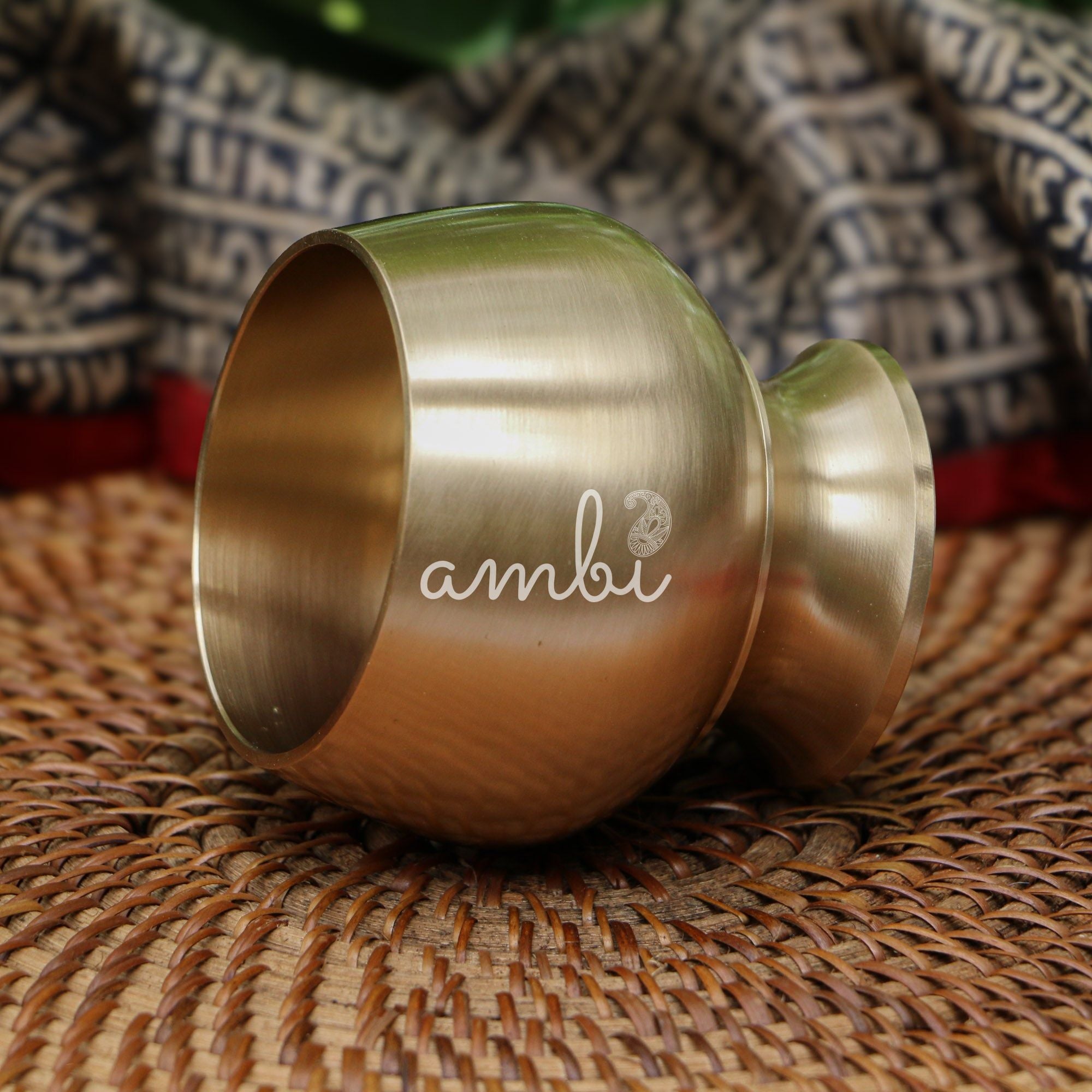 Ambi Brass Dessert / Ice Cream Glass - Designer Goblet with Spoon