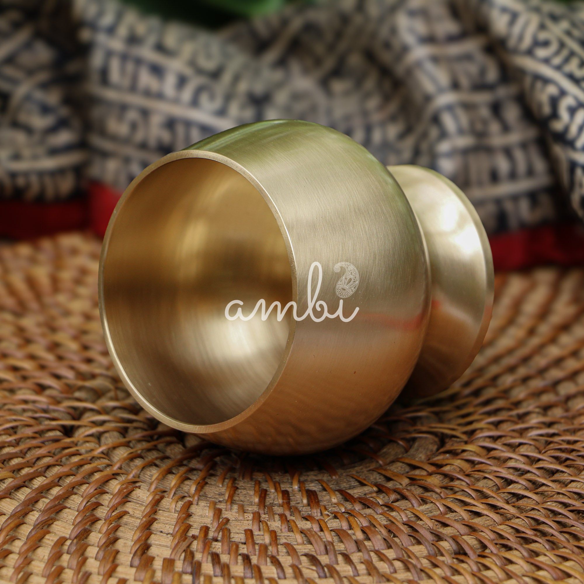 Ambi Brass Dessert / Ice Cream Glass - Designer Goblet with Spoon