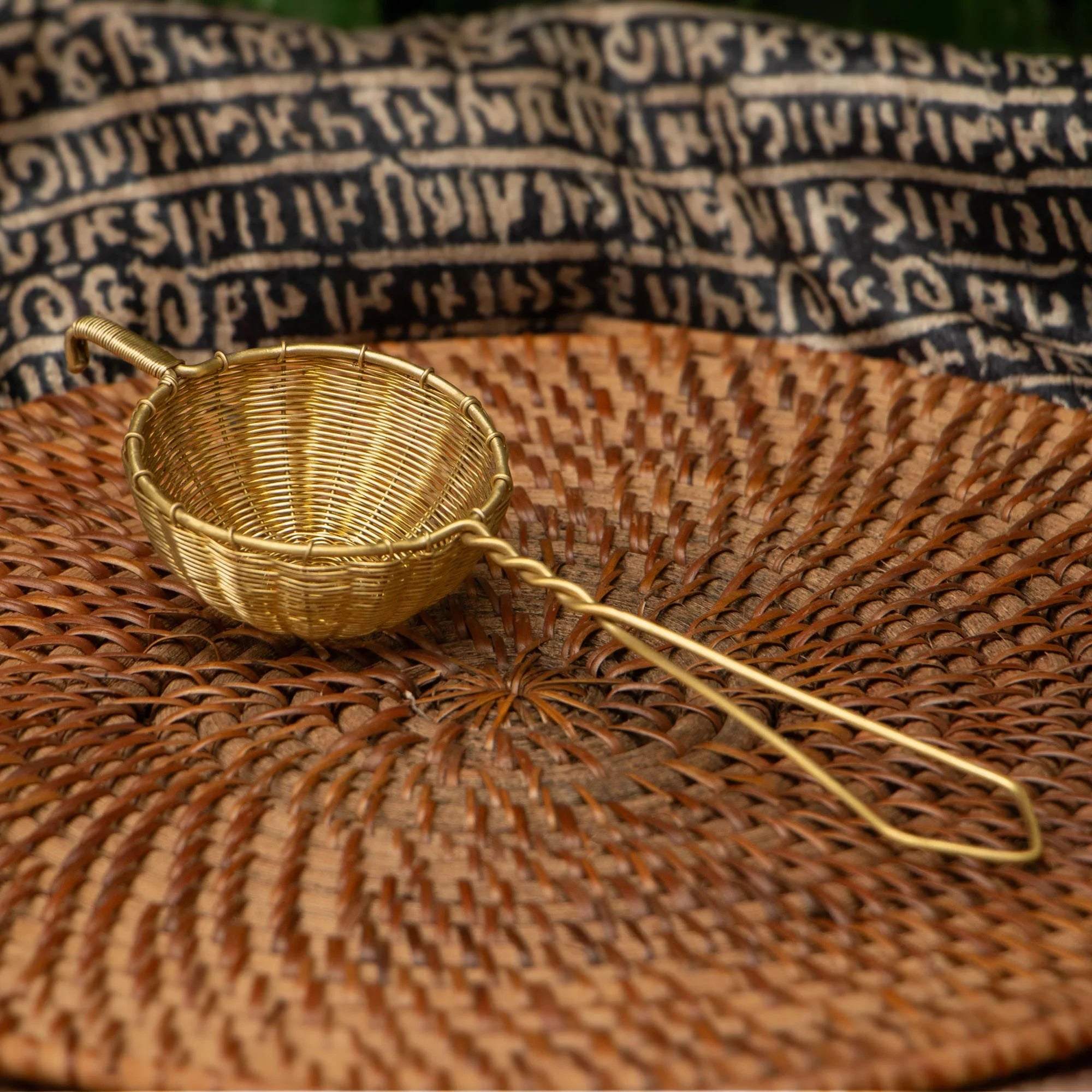 Handmade Brass Wire Mesh Tea Strainer - Small - Gold