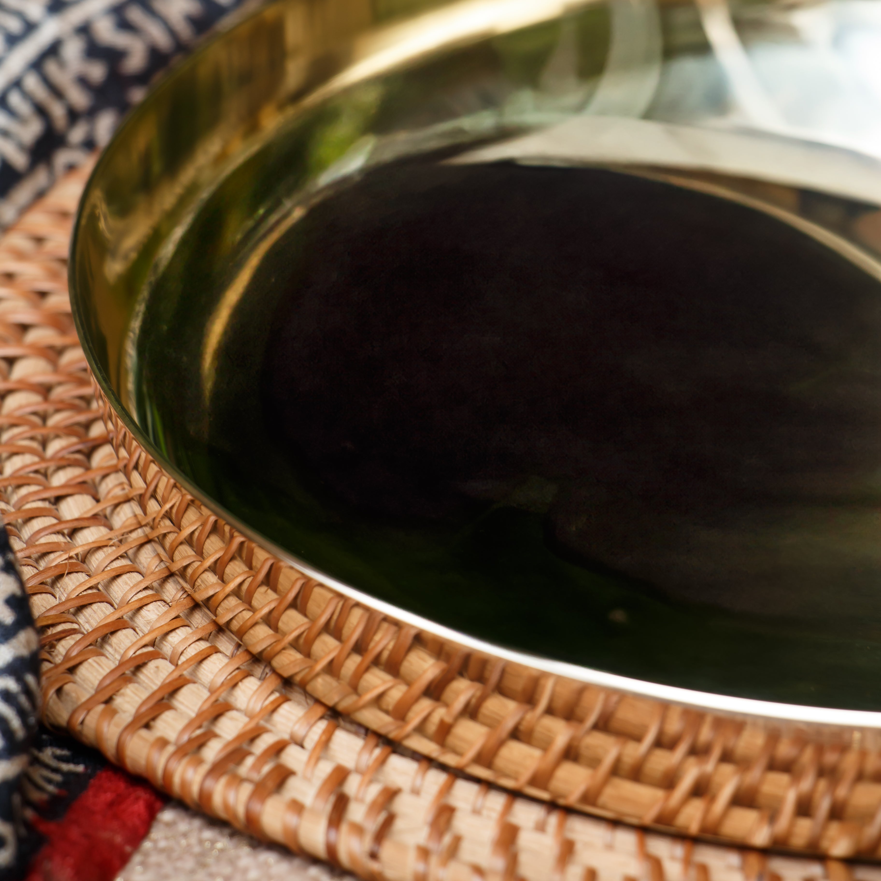 Ambi Pure Brass Heavy Thali for Pooja / Serving Food 10 inch