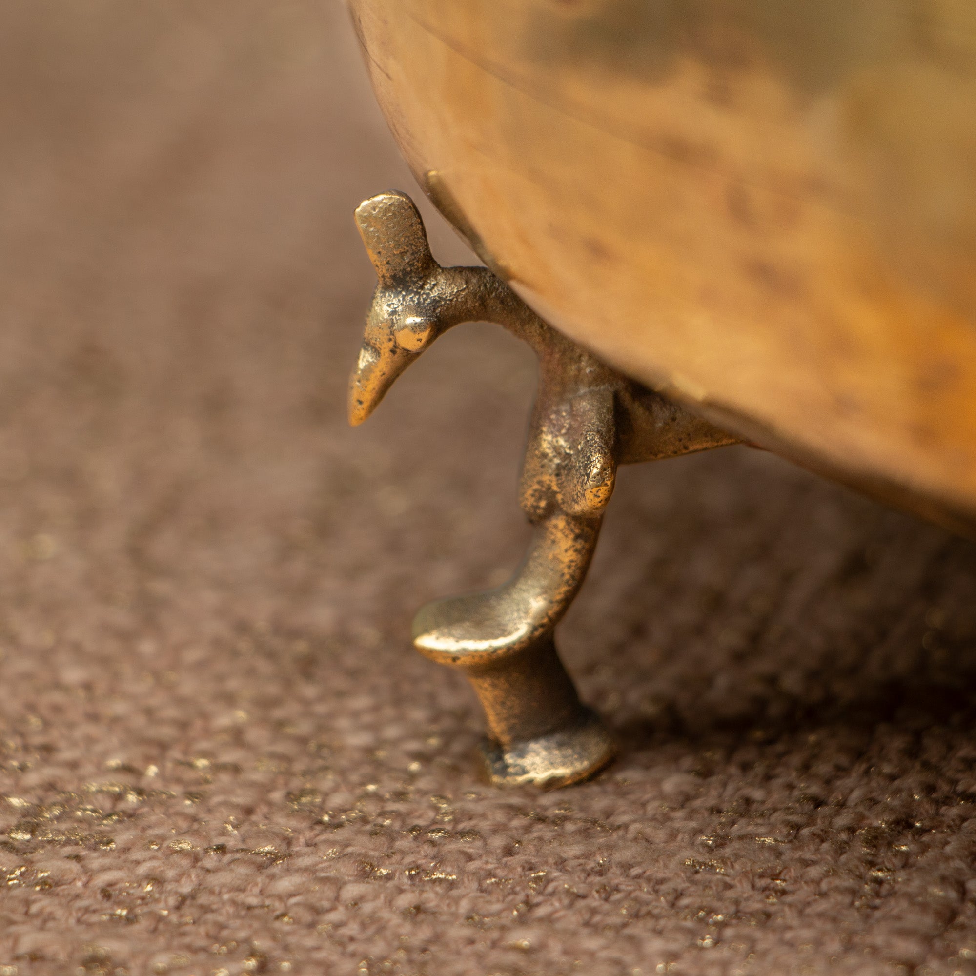 Ambi Pure Brass Rare True Vintage Roti Box on Legs - Large 10 inches Diameter