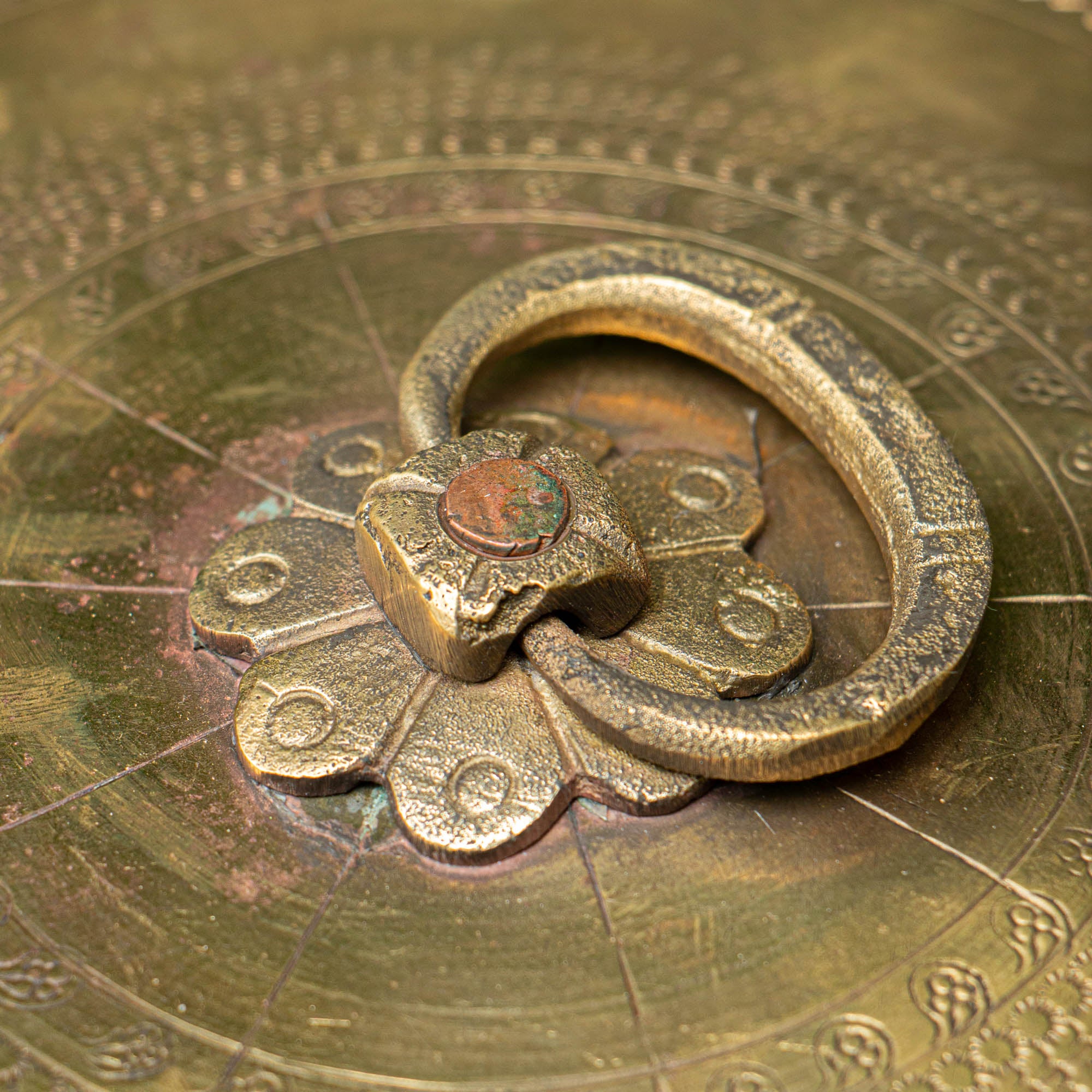 Ambi Pure Brass Rare True Vintage Roti Box on Legs - Large 10 inches Diameter