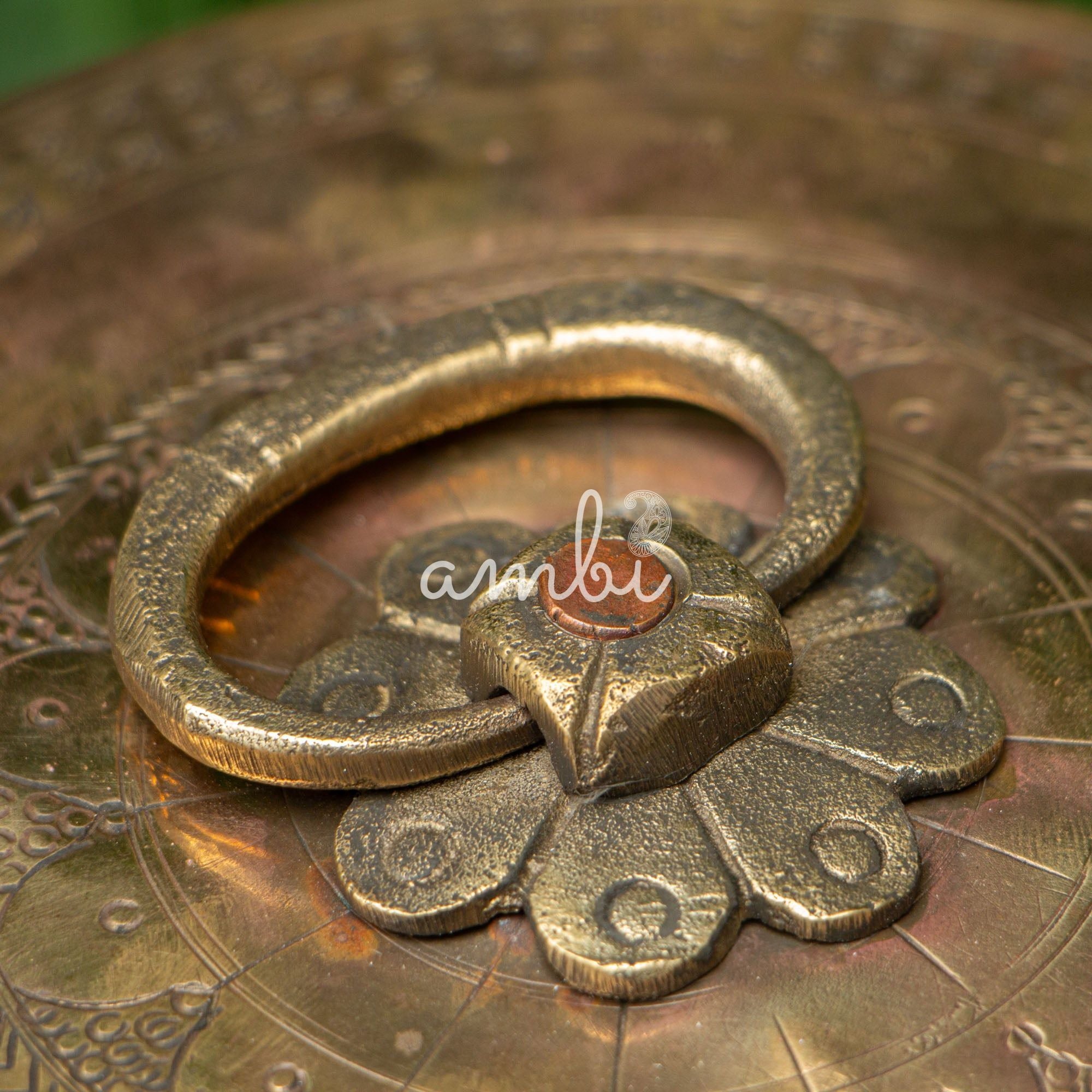 Ambi Pure Brass Rare True Vintage Roti Box on Legs - Large 10 inches Diameter