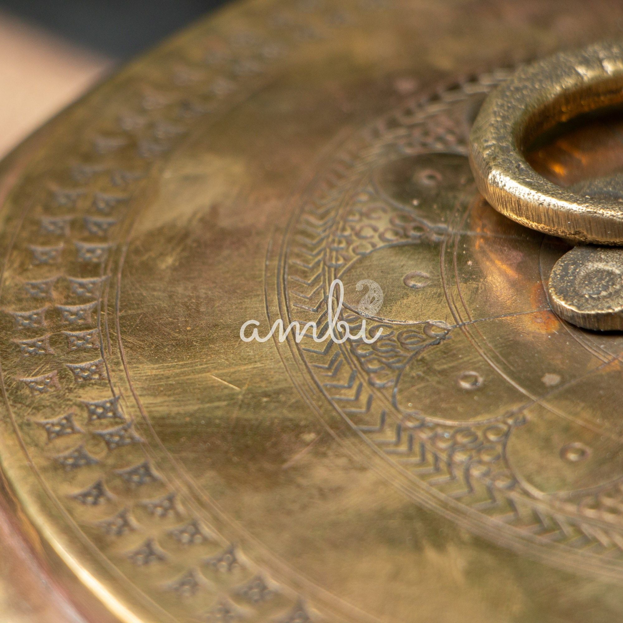 Ambi Pure Brass Rare True Vintage Roti Box on Legs - Large 10 inches Diameter