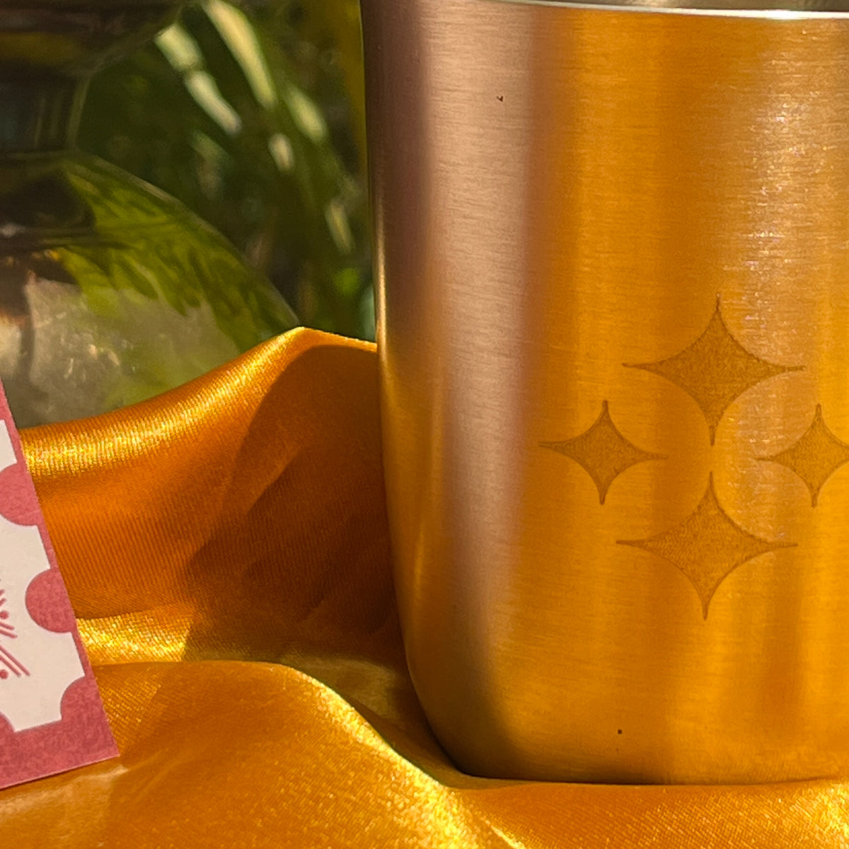 Ambi Hand-Etched Pure Kansa Drinking Glasses Gift Set | Traditional Tumbler Set of 2