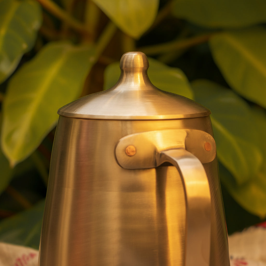 Ambi Beautiful Pure 100% Lead Free Kansa Water Jug Heavy Make, Best Quality -Small
