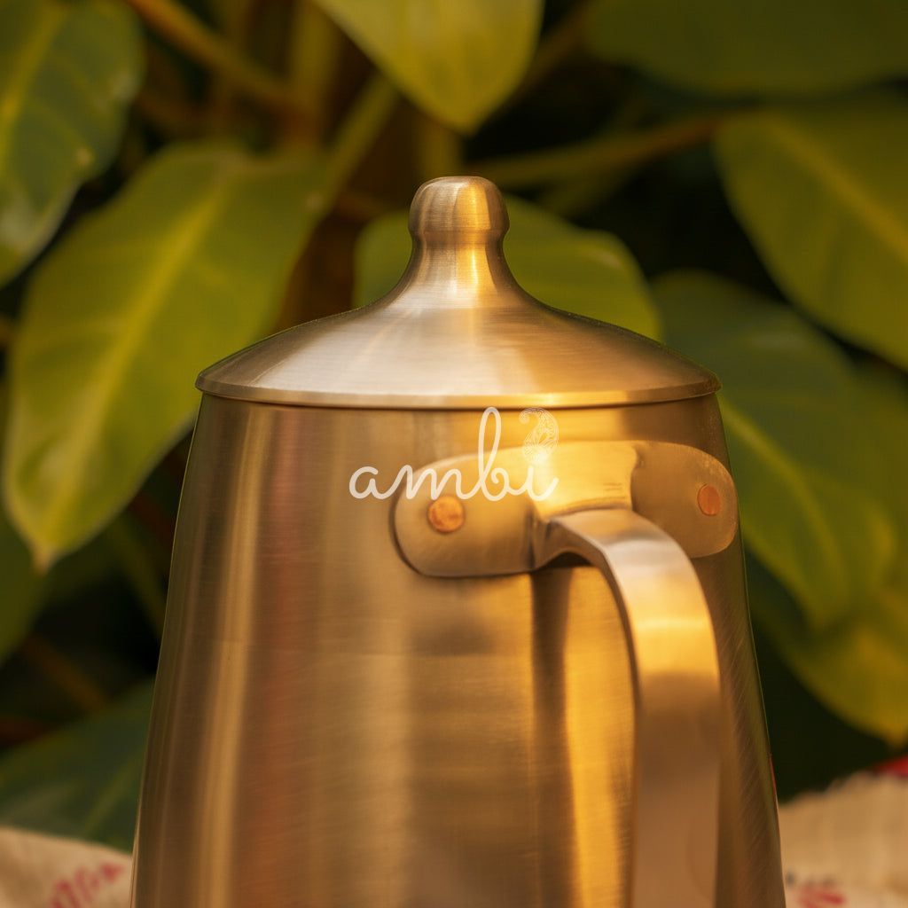 Ambi Beautiful Pure 100% Lead Free Kansa Water Jug Heavy Make, Best Quality -Small