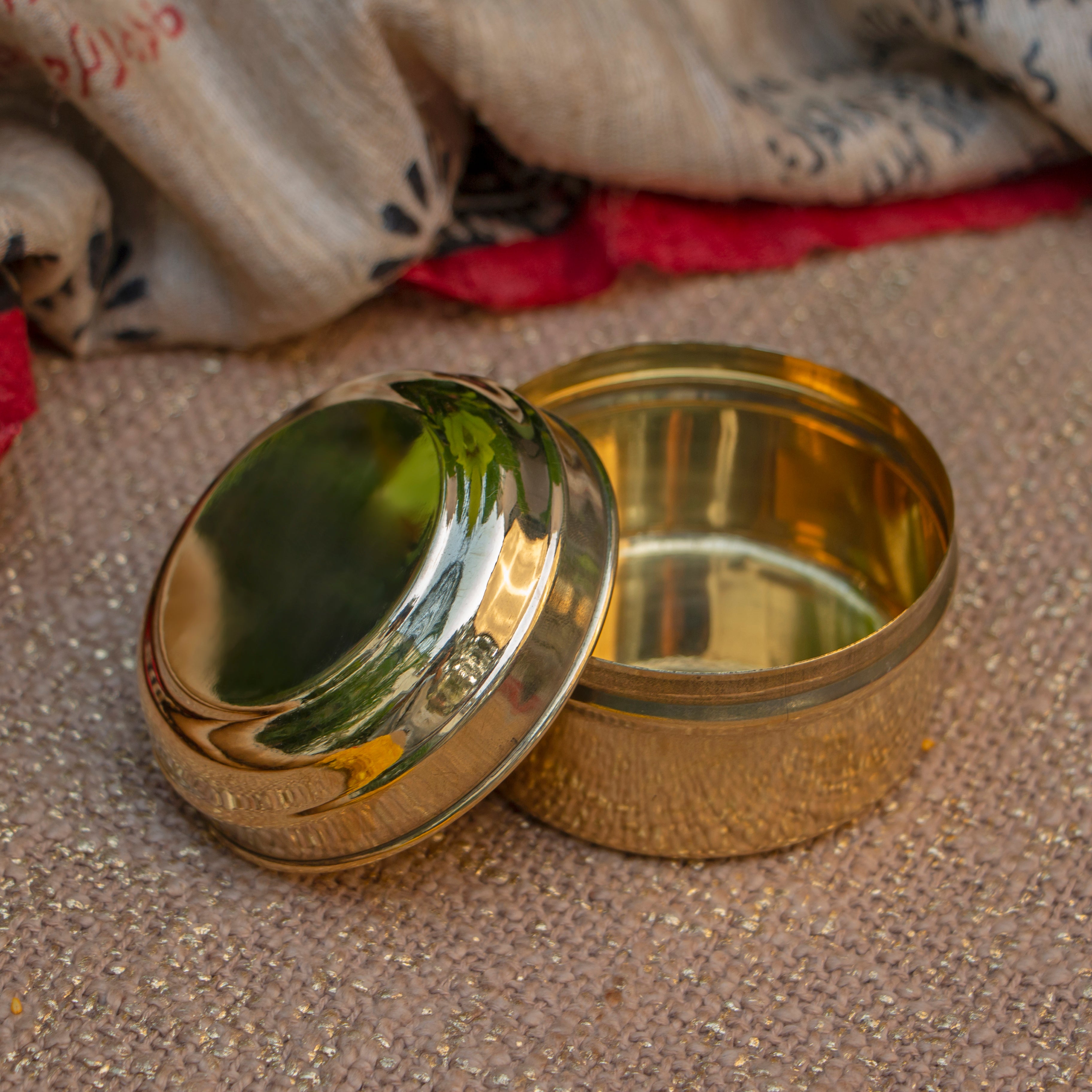 Ambi Pure Brass Kitchen Storage Box - Small - 3 inches Diameter - Glossy Finish