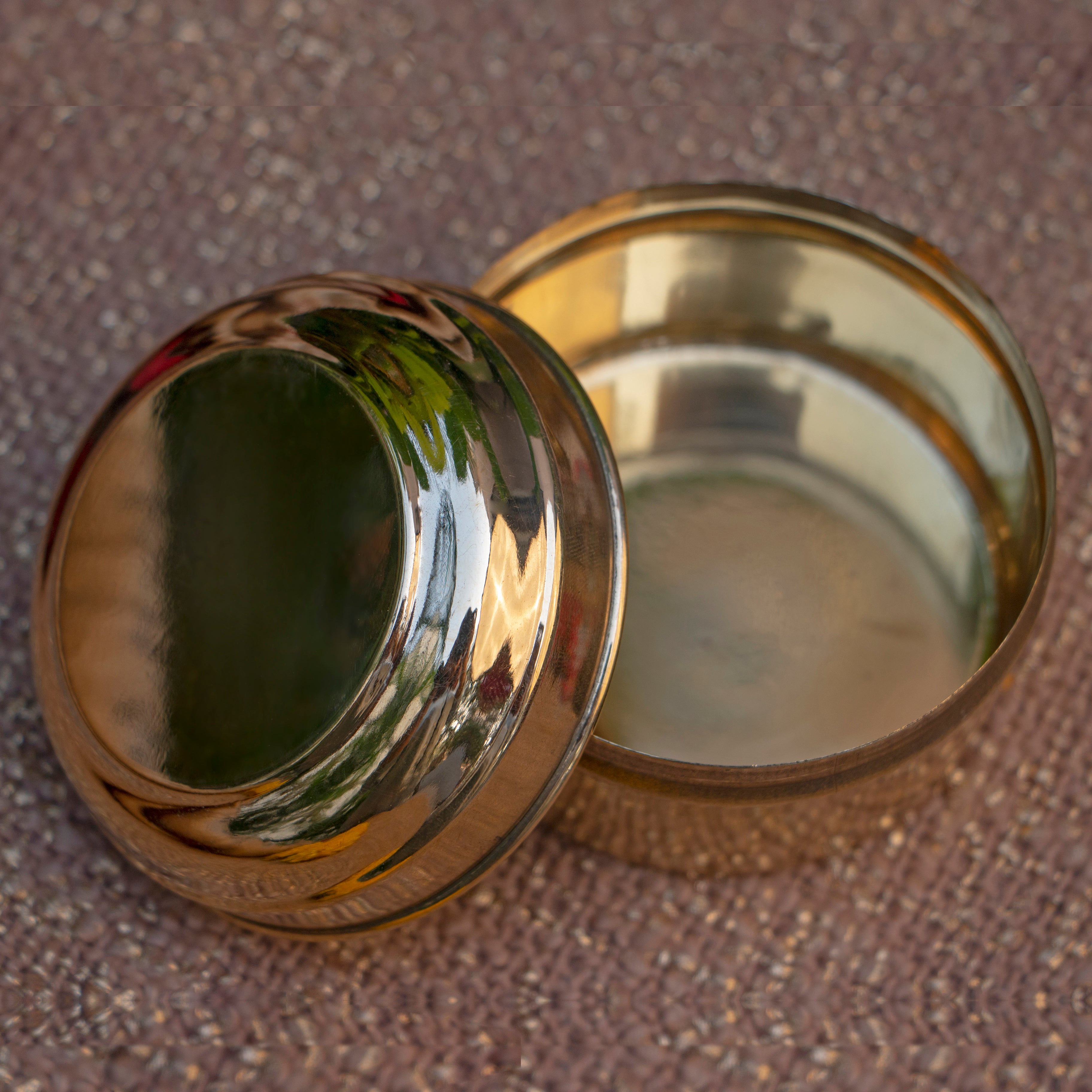 Ambi Pure Brass Kitchen Storage Box - Small - 3 inches Diameter - Glossy Finish
