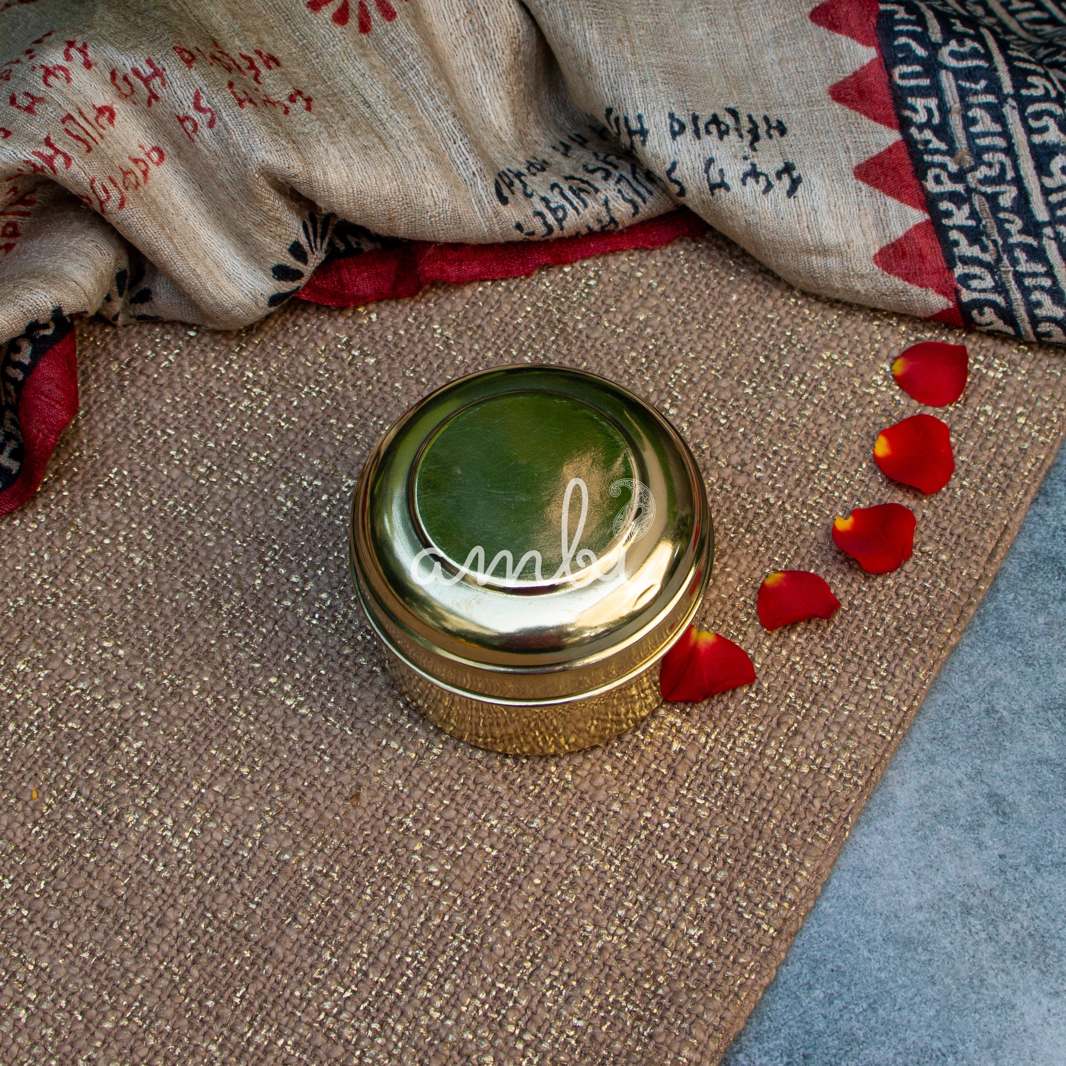 Ambi Pure Brass Kitchen Storage Box - Small - 3.5 inches Diameter - Glossy Finish