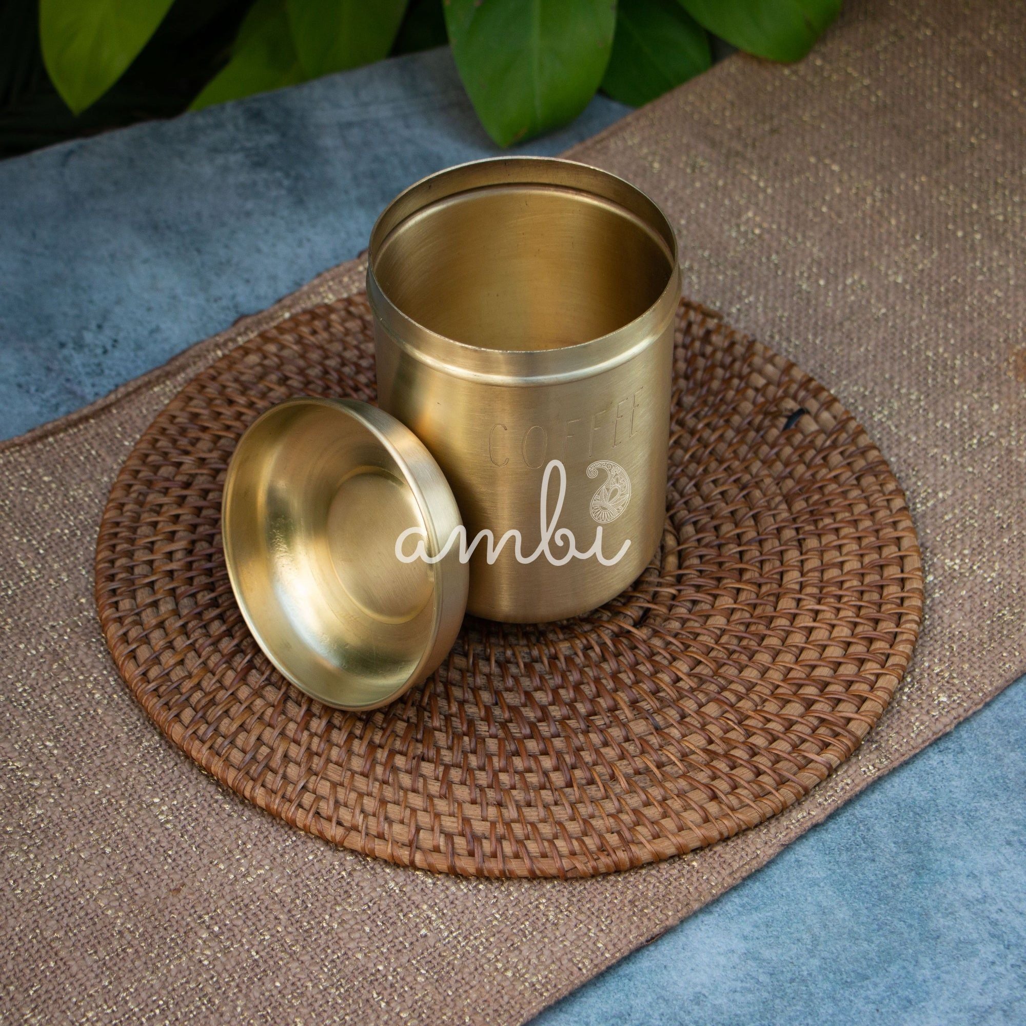 Coffee Jar - Pure Brass Jar Storage Box