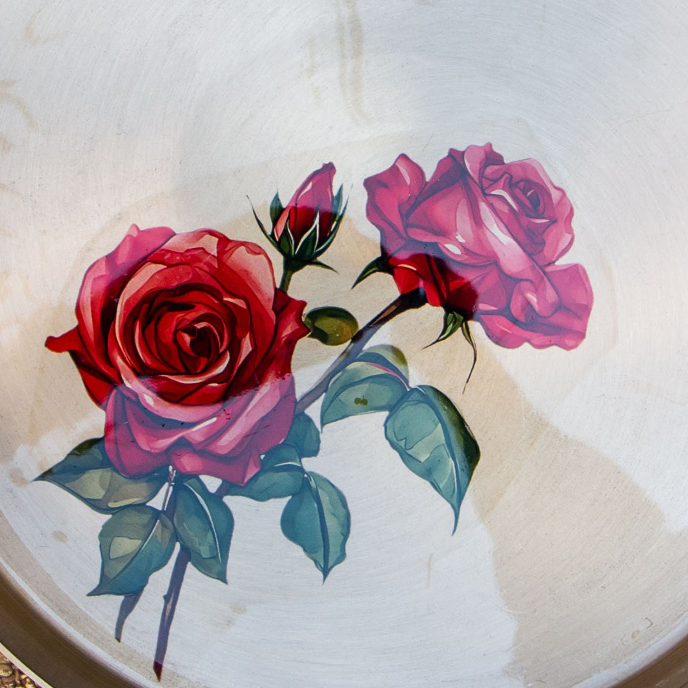 Ambi Pure Kansa Floral Hand Painted Plate 9 inch - a classic design piece