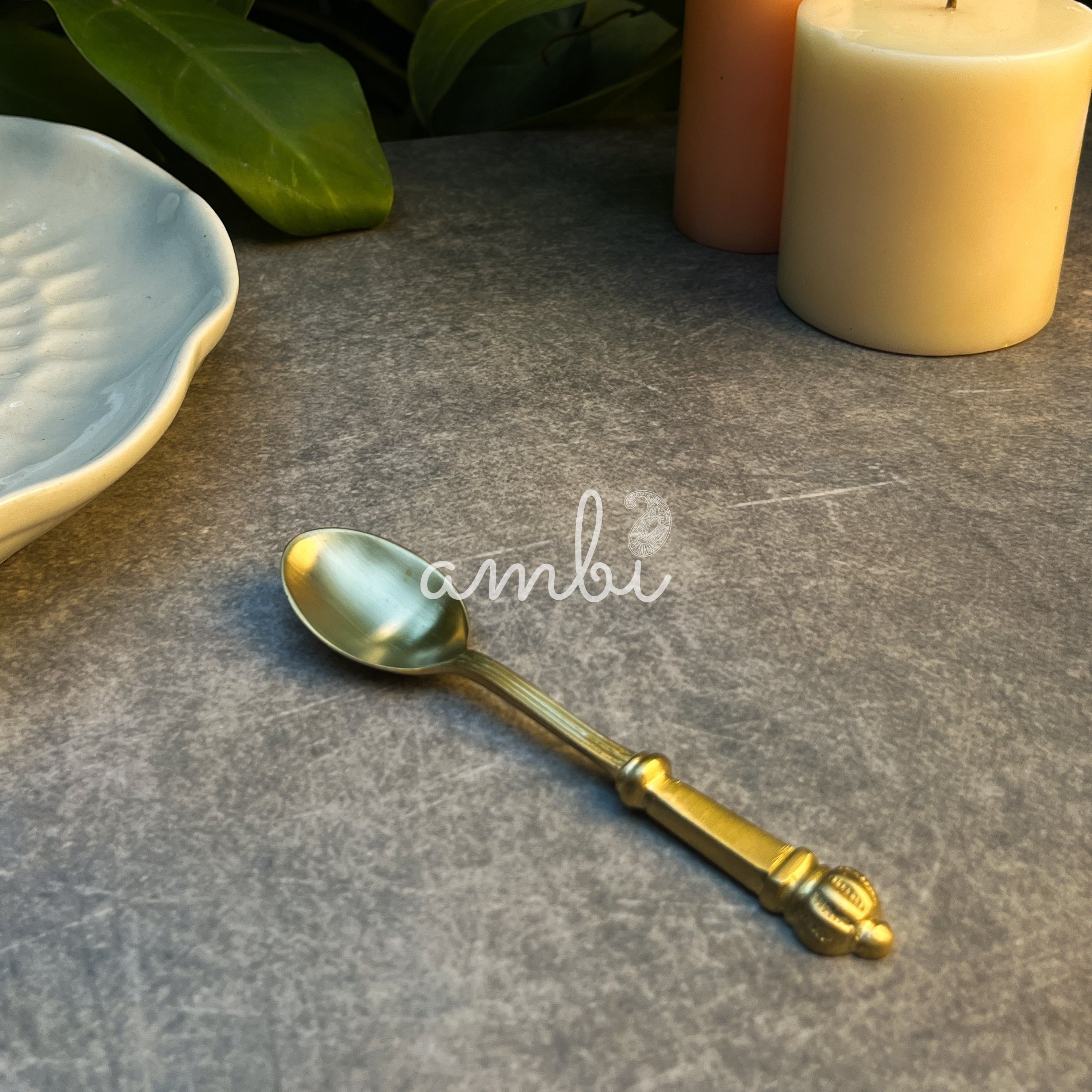 AMBI Exquisite Brass Tea / Coffee Spoon Set of 2