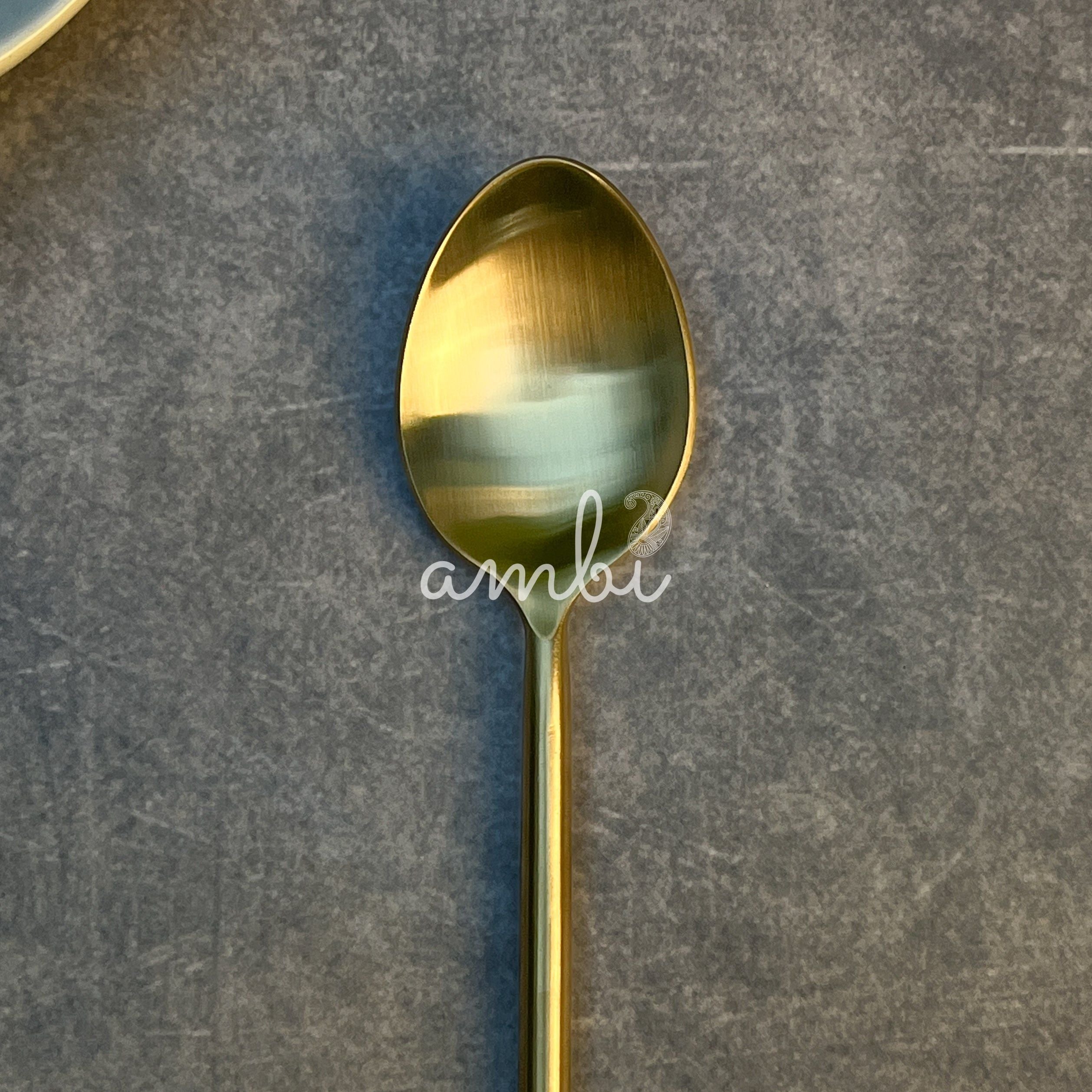 AMBI Pure Brass Minimal Luxe Tube Spoon Set of 2