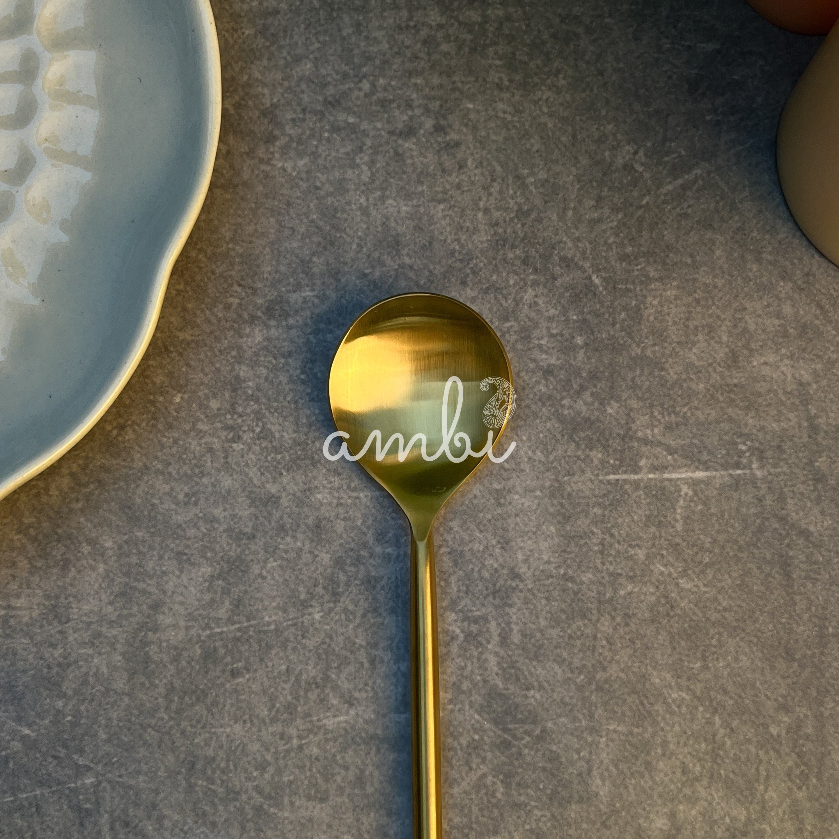 AMBI Pure Brass coffee Spoon Set of 2 - Small