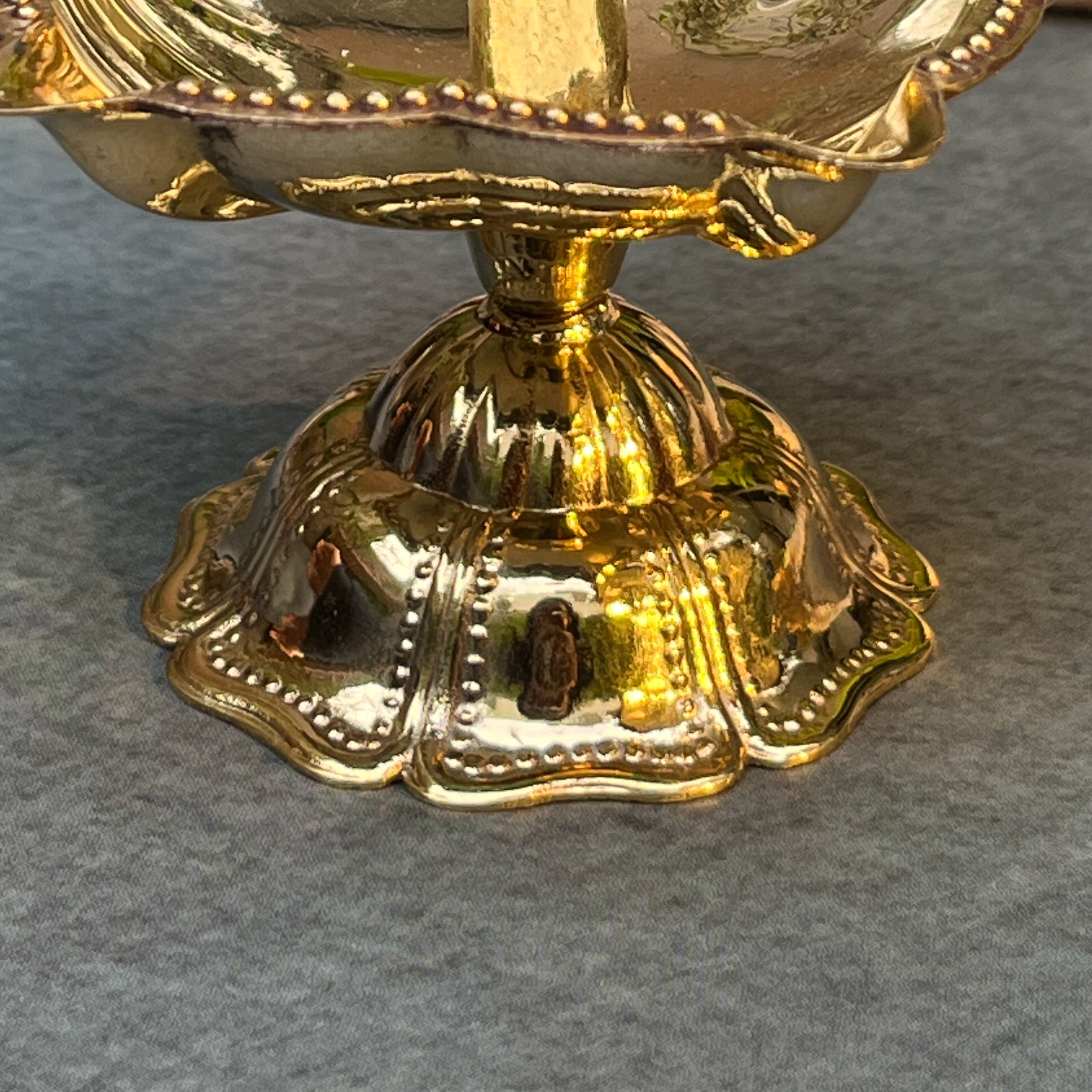 Deepa 100% Pure Brass Pooja Deepam / Deepak - 5 Baati Small