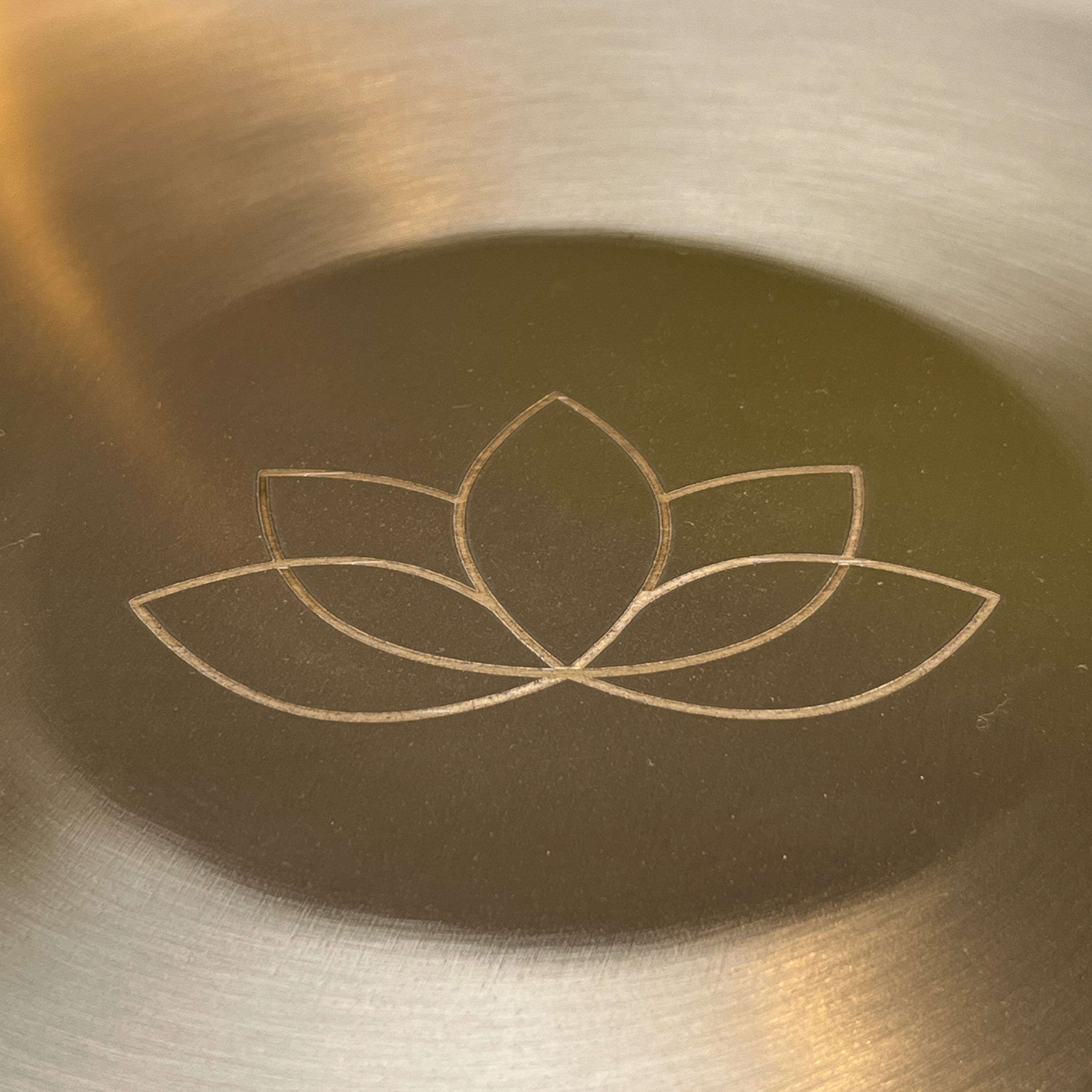 AMBI 100% Pure Kansa Dining Plate / Thali / Pooja Plate with Laser Cut Lotus Design- 12 inches