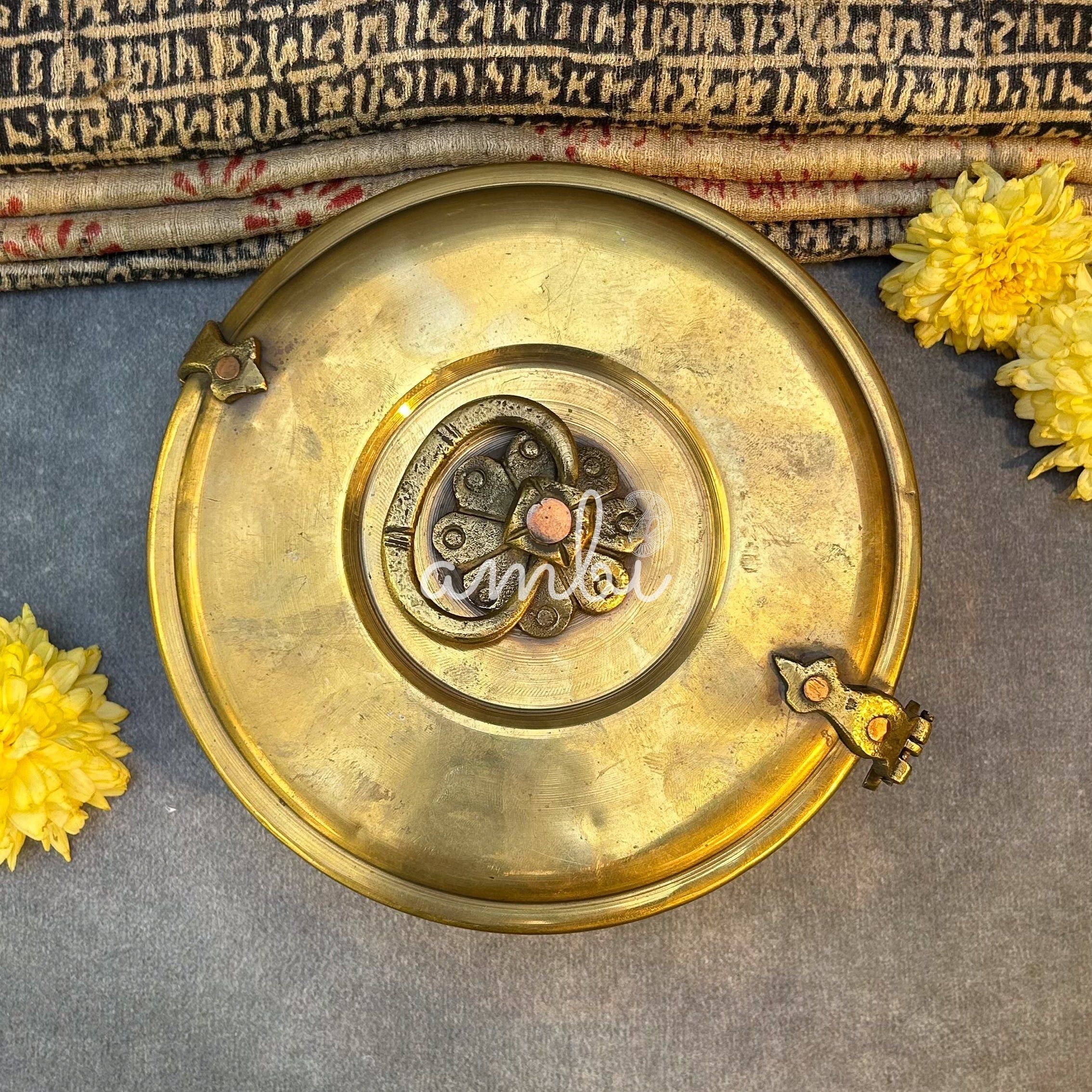 Handcrafted Vintage Elegant Brass Box - 7 inches diameter