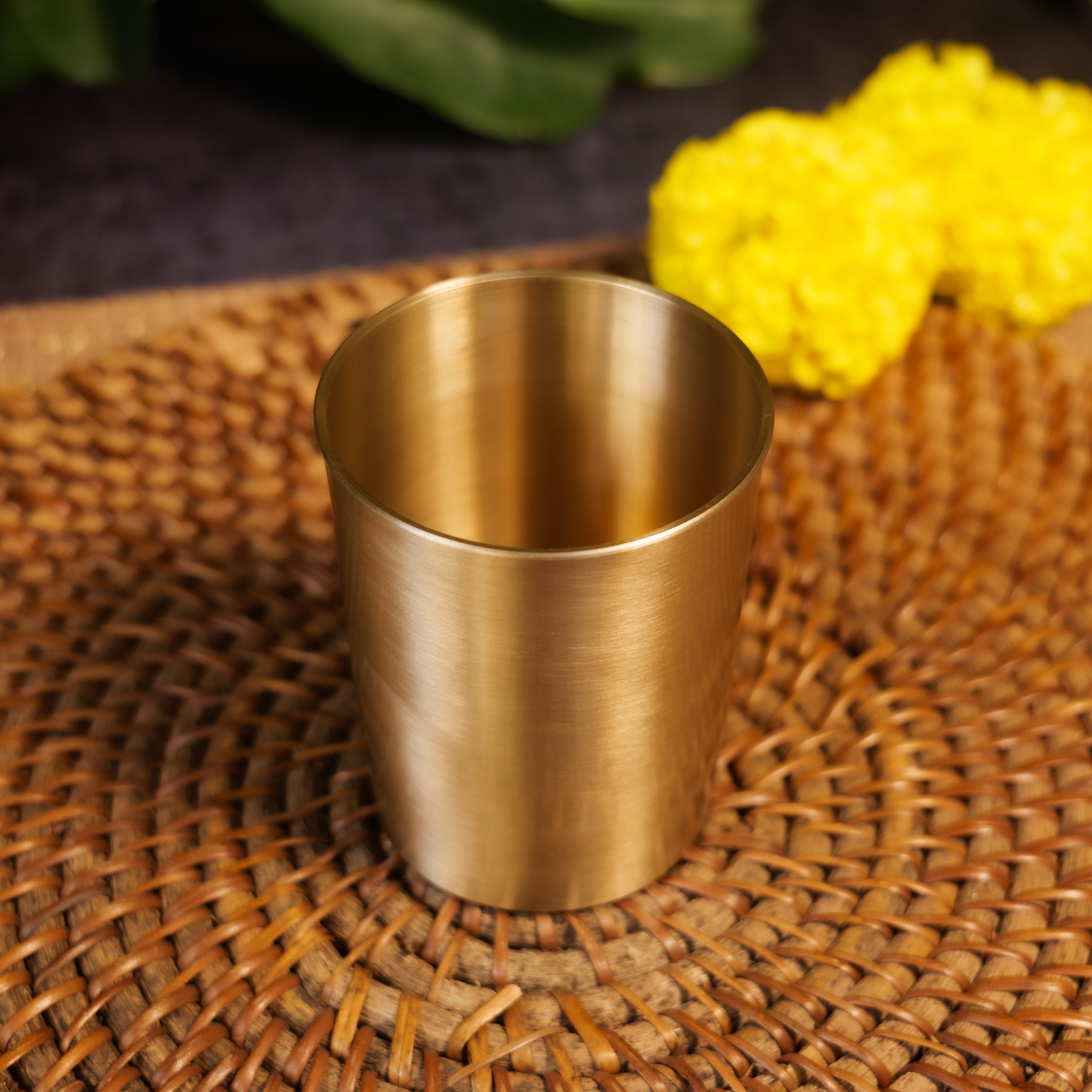 AMBI Pure 100% Lead Free Kansa Water Glass - 150ML - Straight Edge (set of 1)