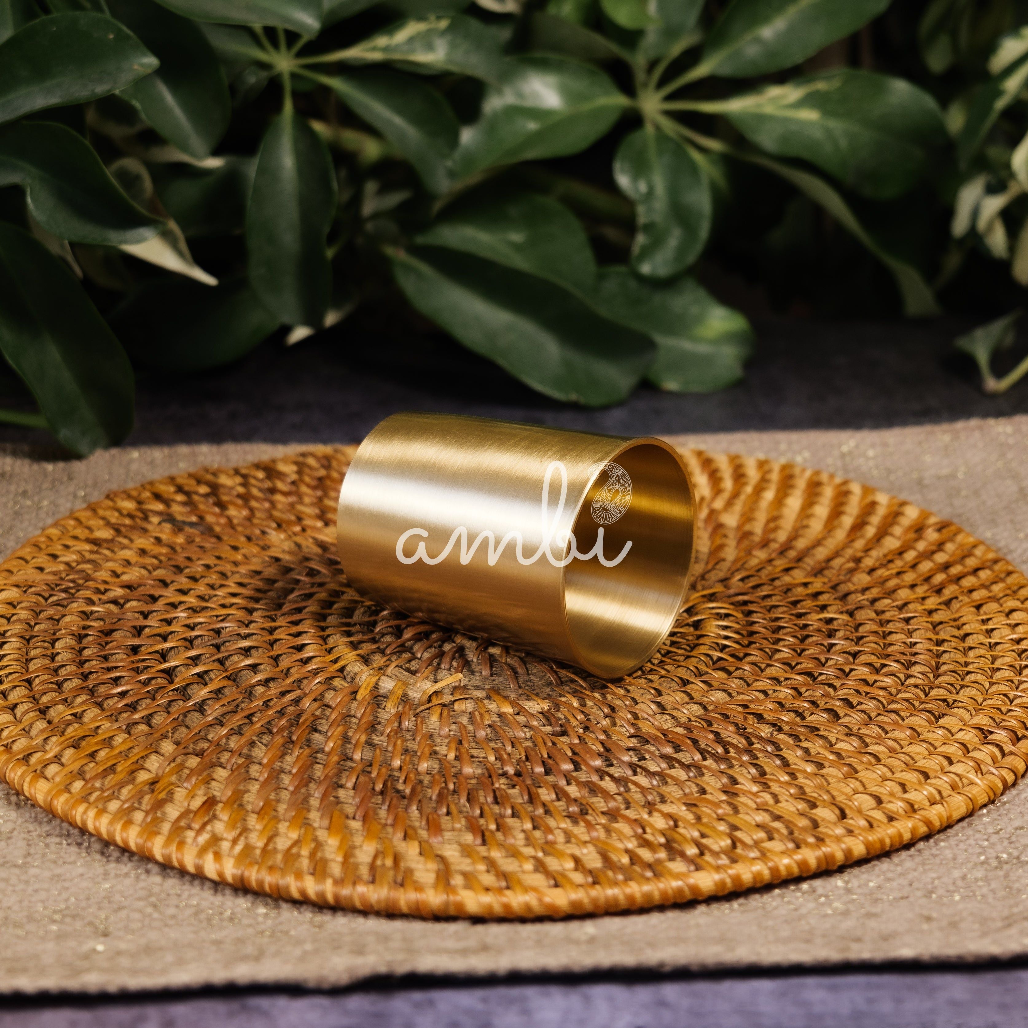 AMBI Pure 100% Lead Free Kansa Water Glass Straight Edge - 170ML