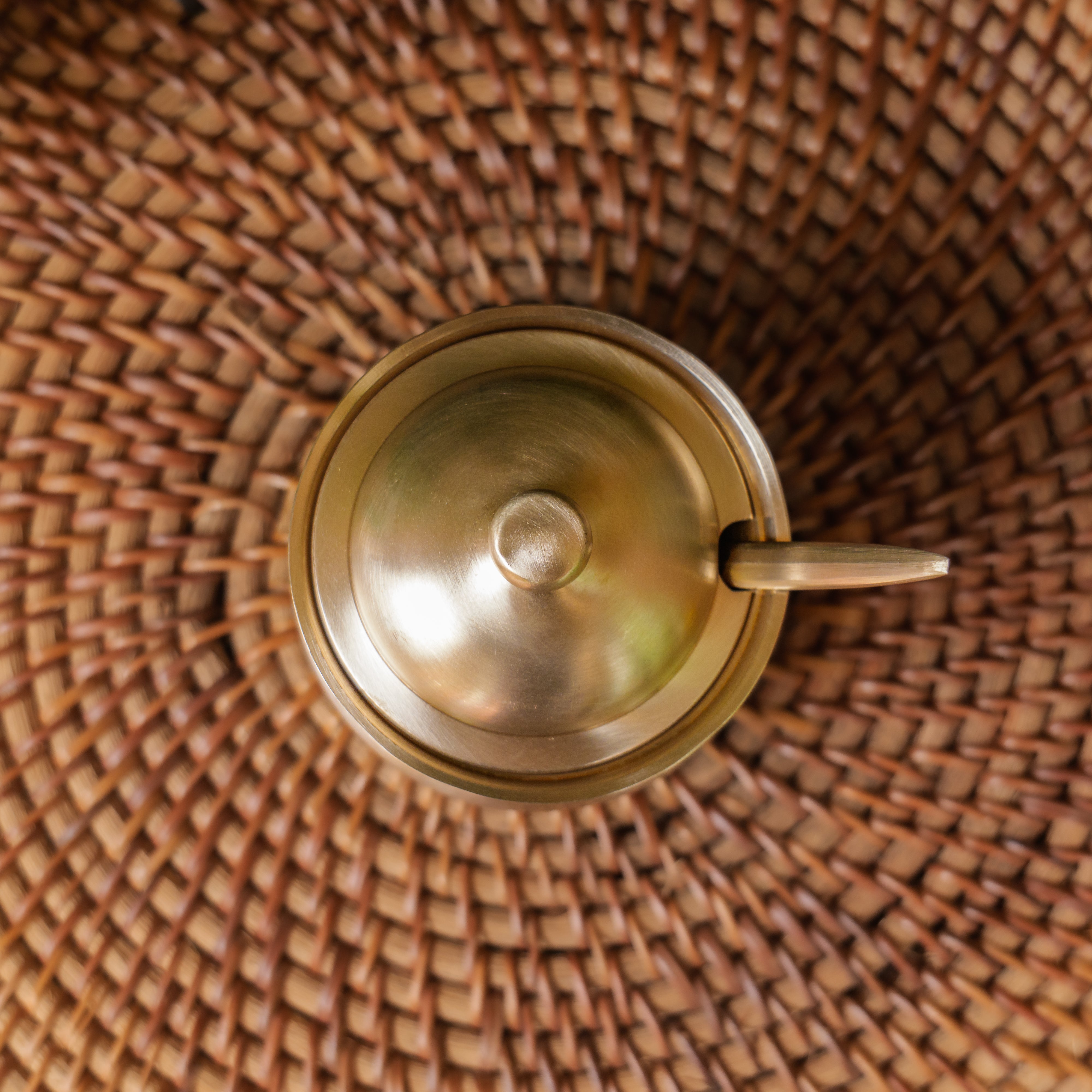 Handmade Artisanal Fine Finish Pure 100% Lead Free Kansa Heavy Ghee Pot for Health Benefits - 200 ML Pot with Spoon