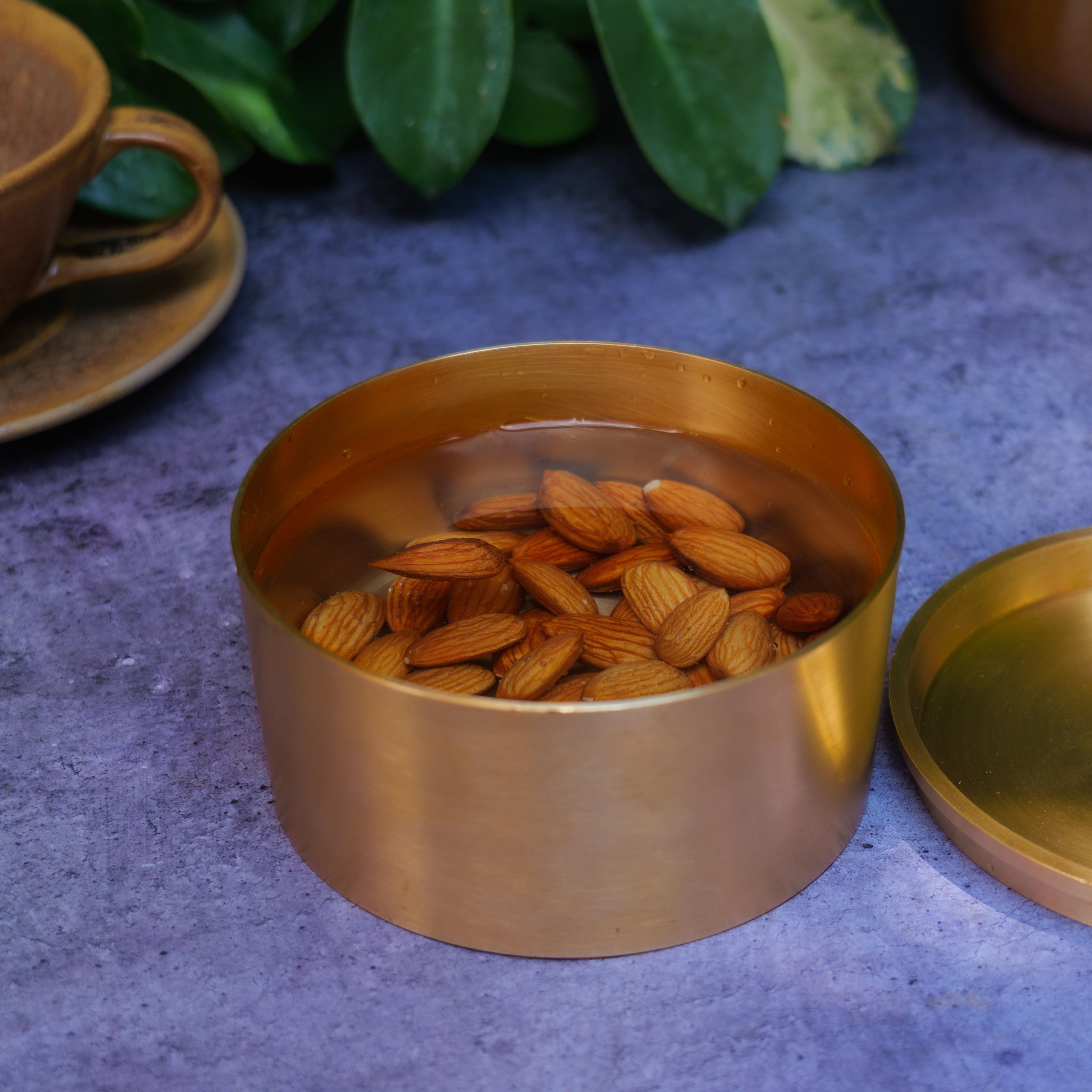 Ambi Heritage Lead Free Kansa Almond Box — A Wellness Heirloom (Tiffin Box)