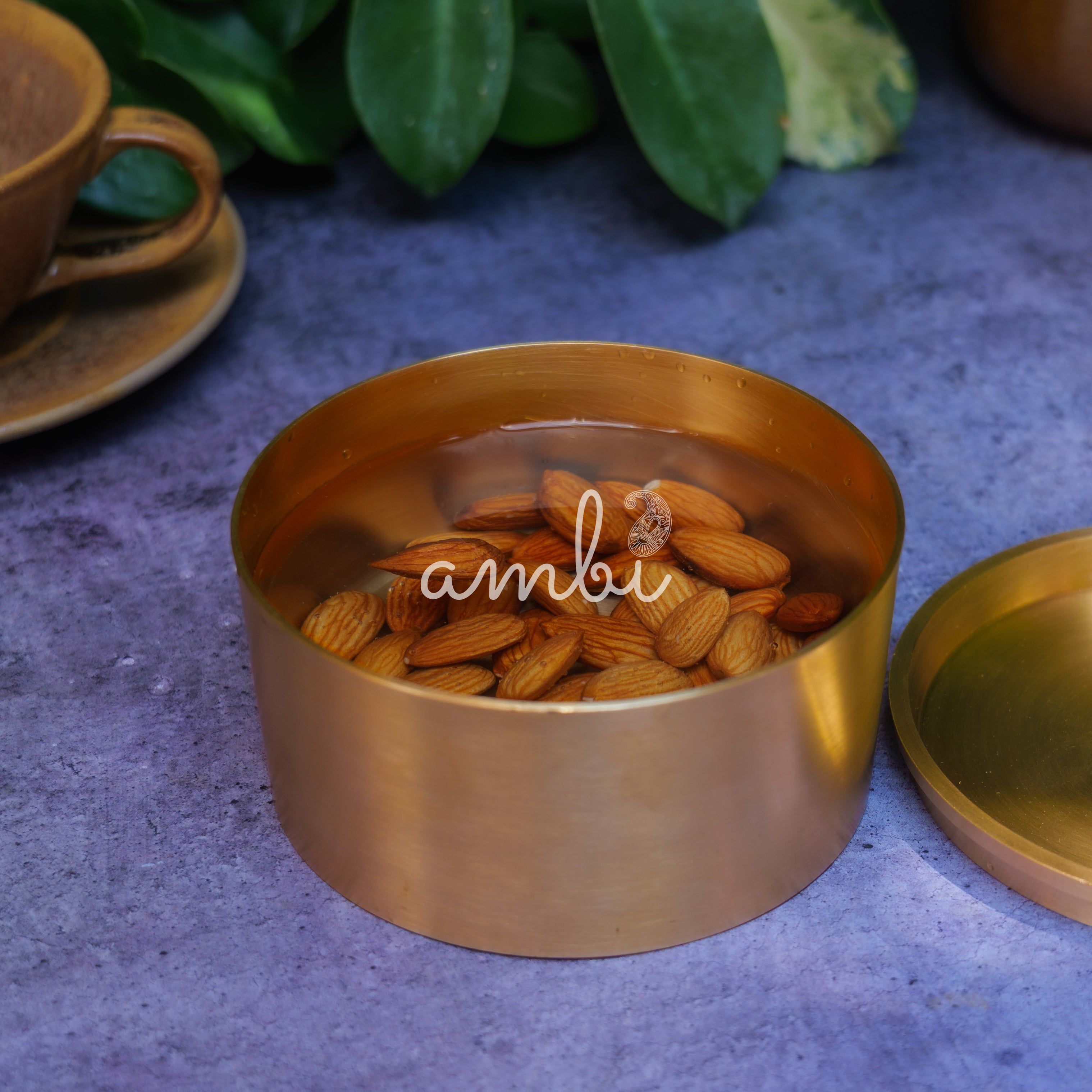 Ambi Heritage Lead Free Kansa Almond Box — A Wellness Heirloom (Tiffin Box)