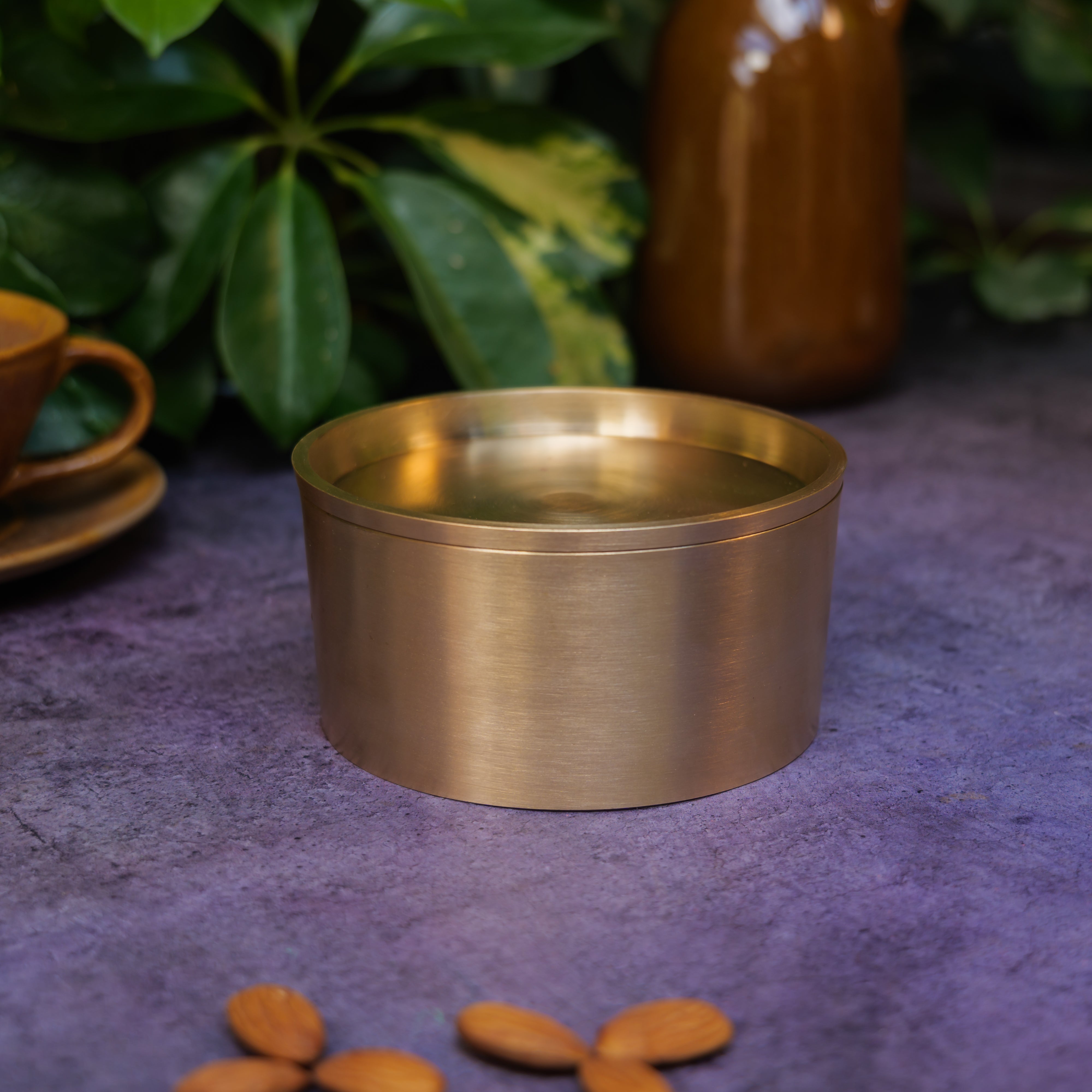 Ambi Heritage Lead Free Kansa Almond Box — A Wellness Heirloom (Tiffin Box)