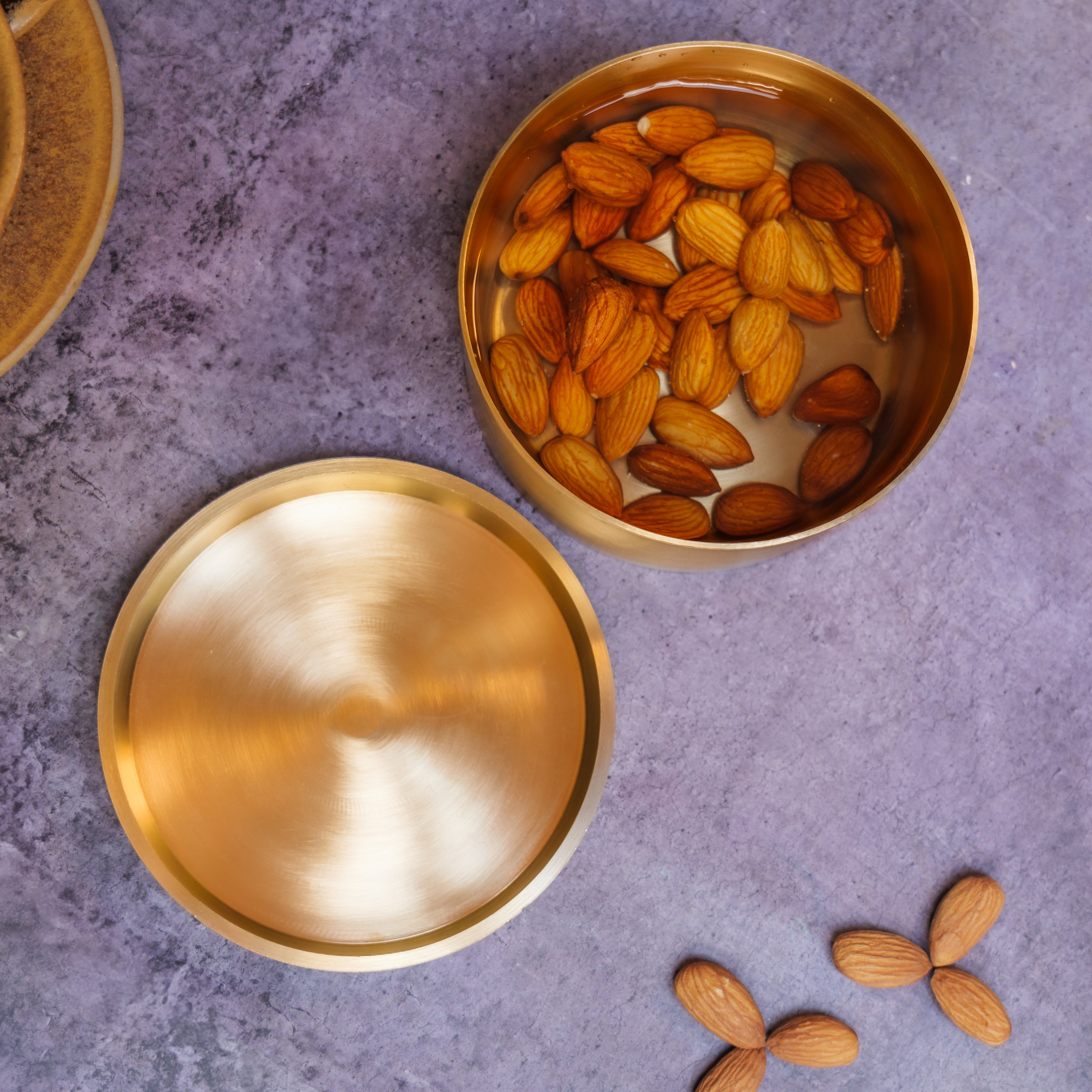 Ambi Heritage Lead Free Kansa Almond Box — A Wellness Heirloom (Tiffin Box)