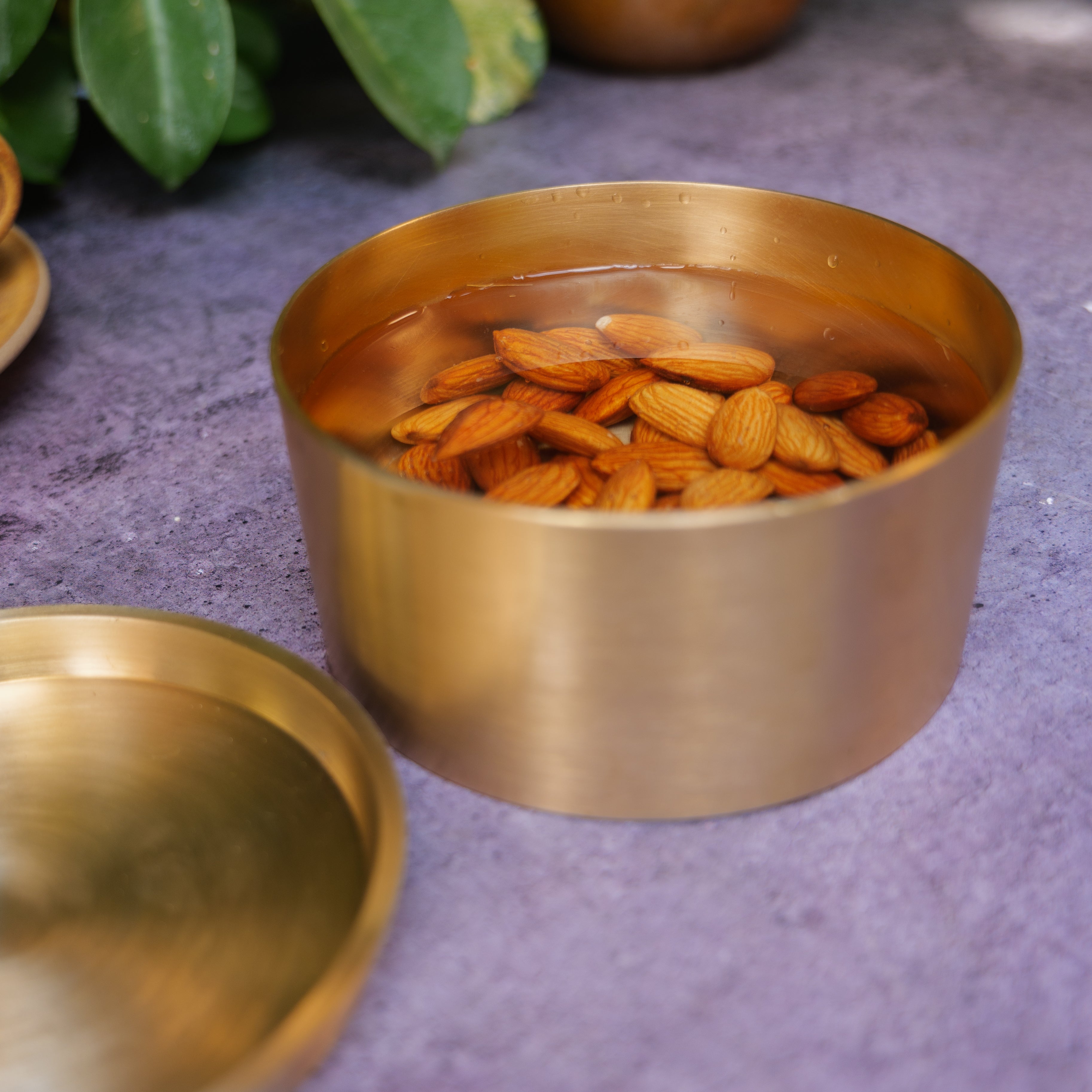 Ambi Heritage Lead Free Kansa Almond Box — A Wellness Heirloom (Tiffin Box)