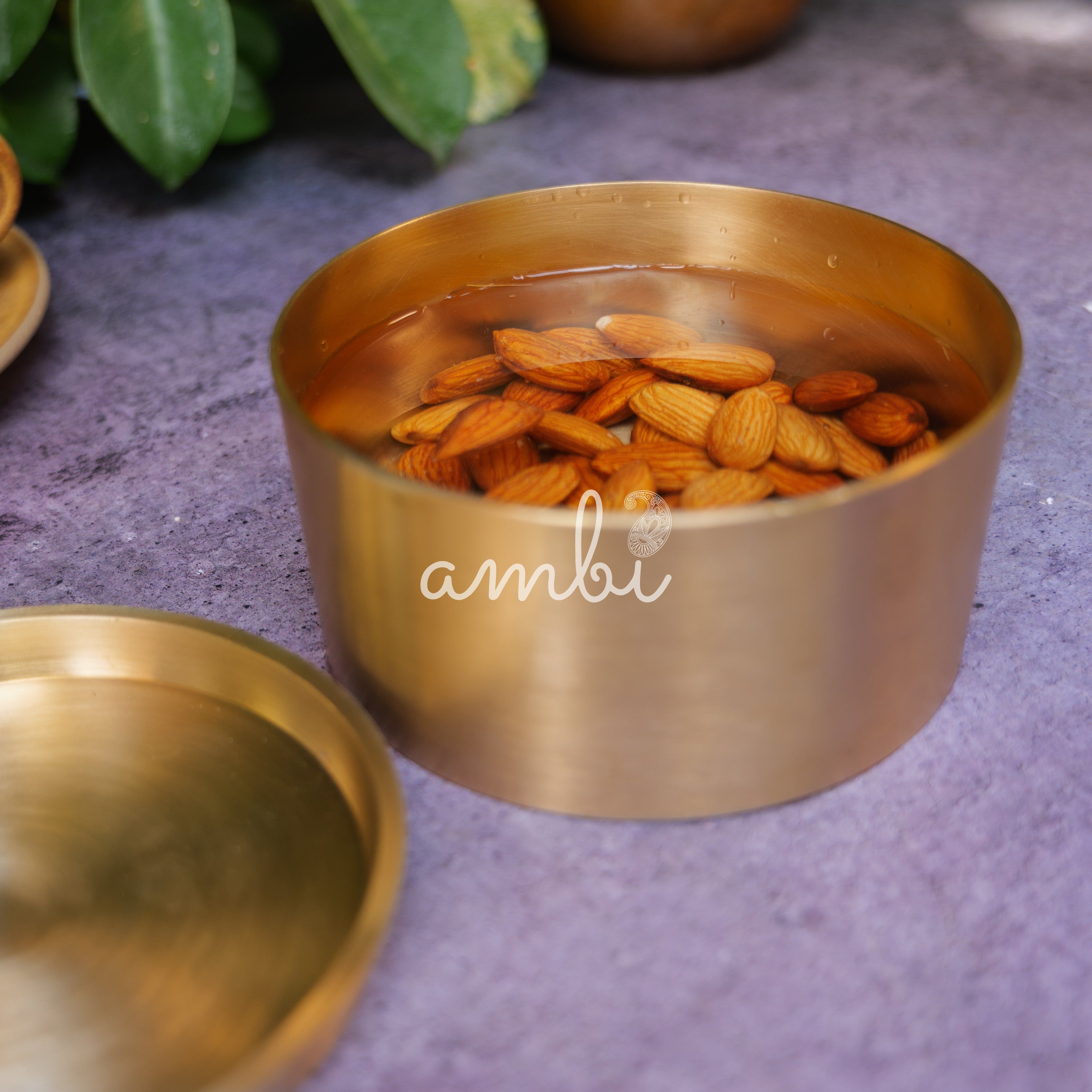 Ambi Heritage Lead Free Kansa Almond Box — A Wellness Heirloom (Tiffin Box)