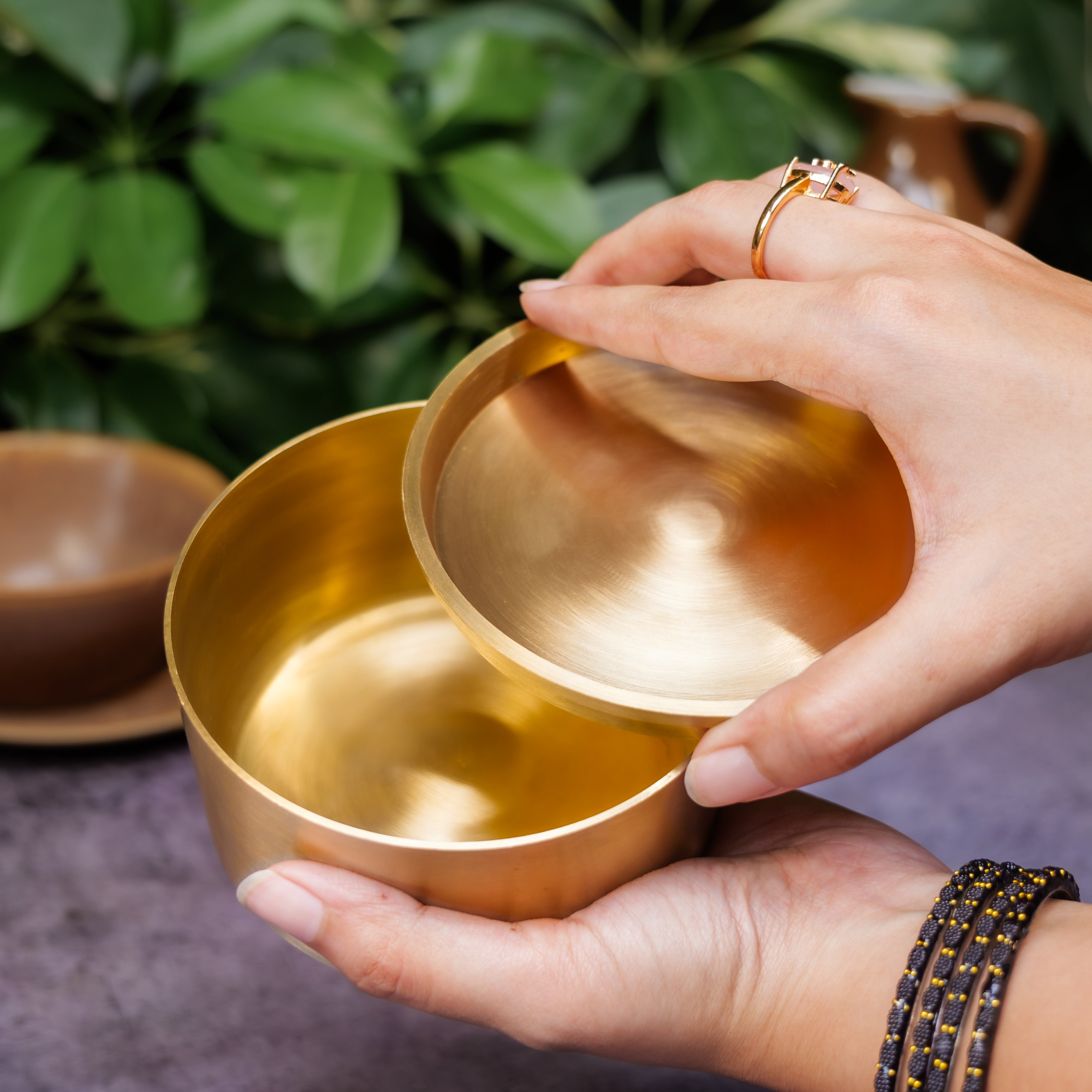 Ambi Heritage Lead Free Kansa Almond Box — A Wellness Heirloom (Tiffin Box)