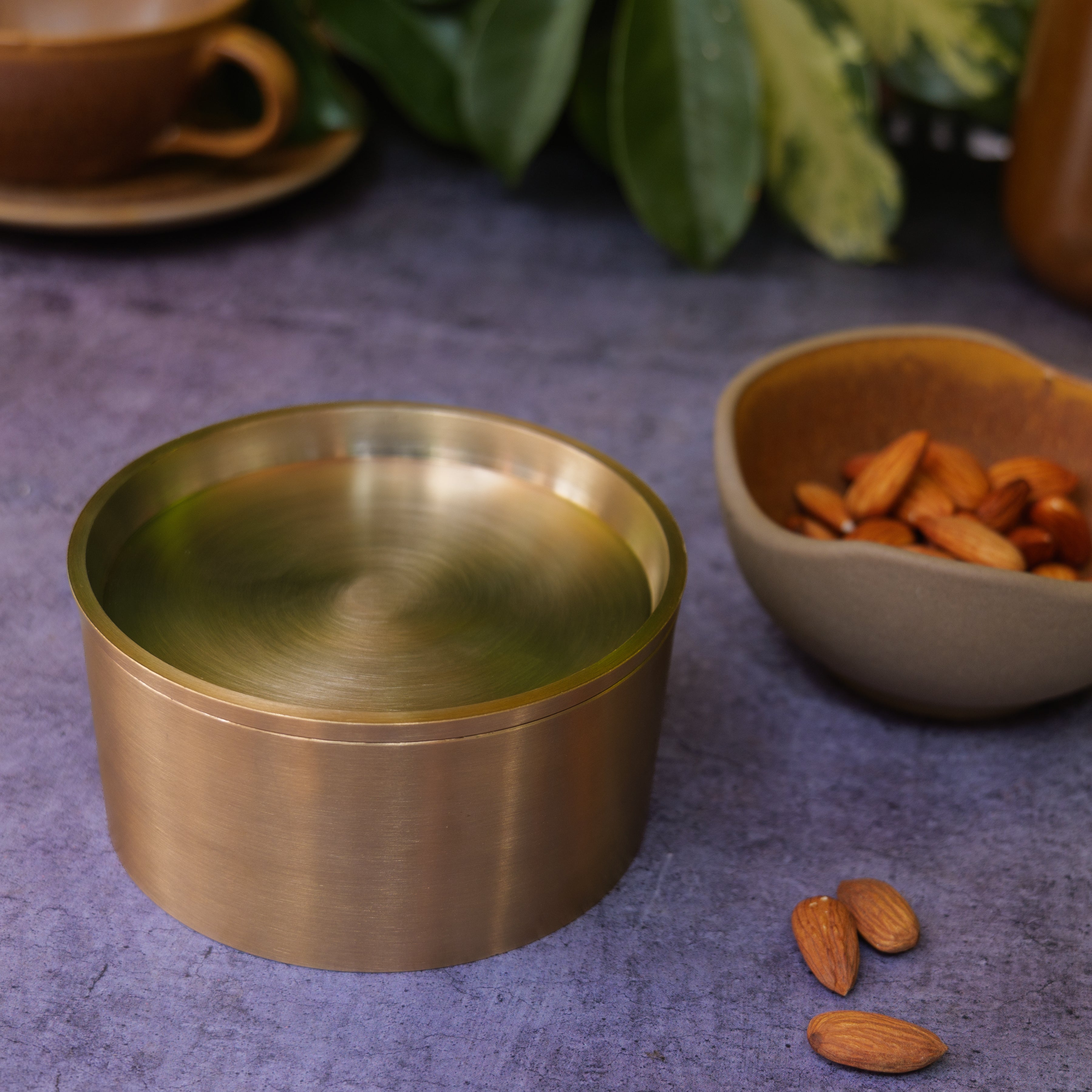 Ambi Heritage Lead Free Kansa Almond Box — A Wellness Heirloom (Tiffin Box)
